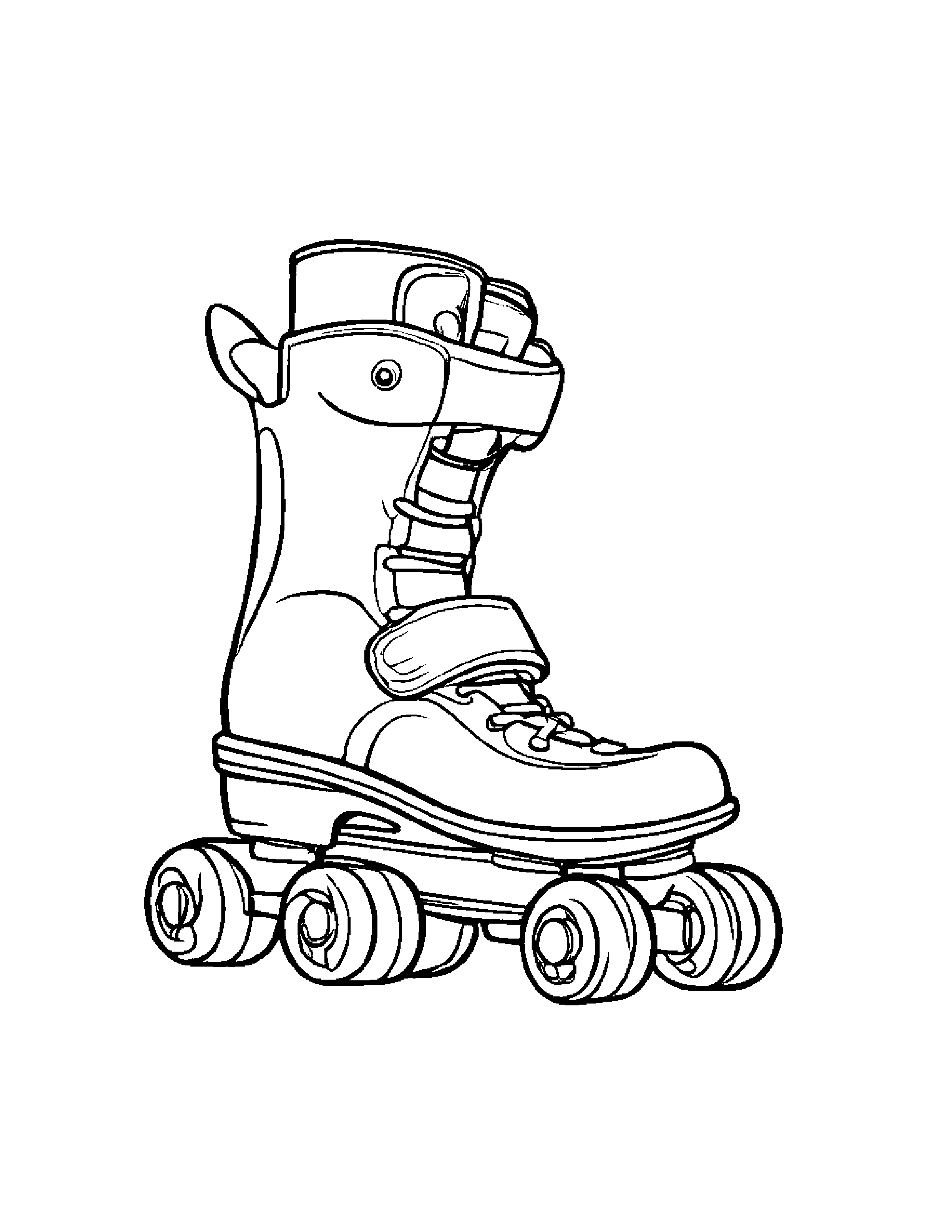 Roller Skates Making Silly Faces #2 Coloring Page (Free Printable PDF)