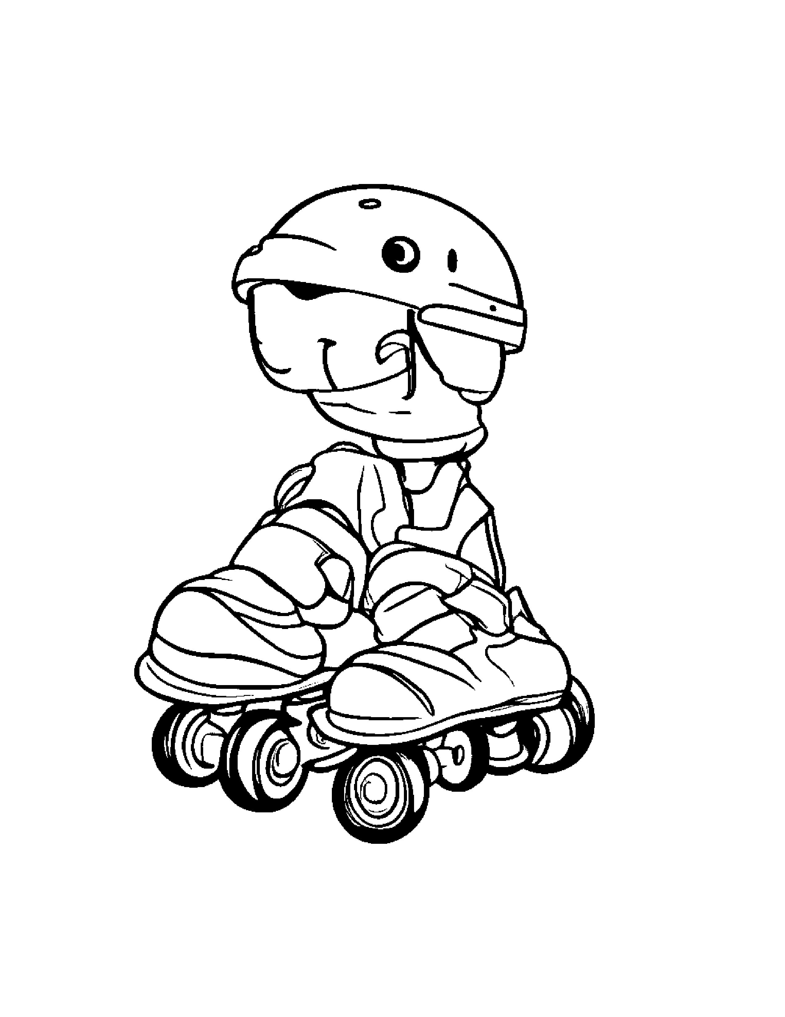 Roller Skates Making Silly Faces #3 Coloring Page (Free Printable PDF)