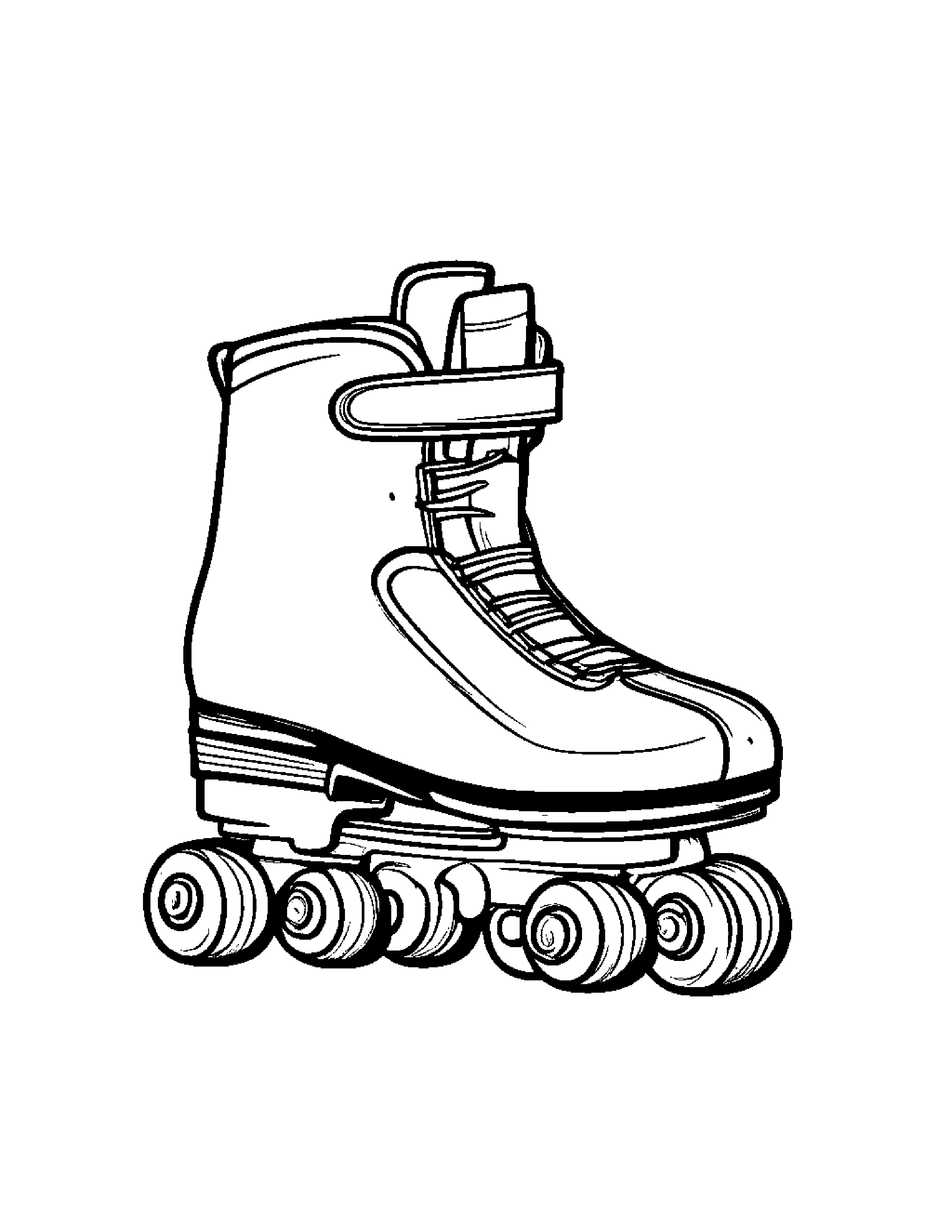 Roller Skates Sharing #2 Coloring Page (Free Printable PDF)