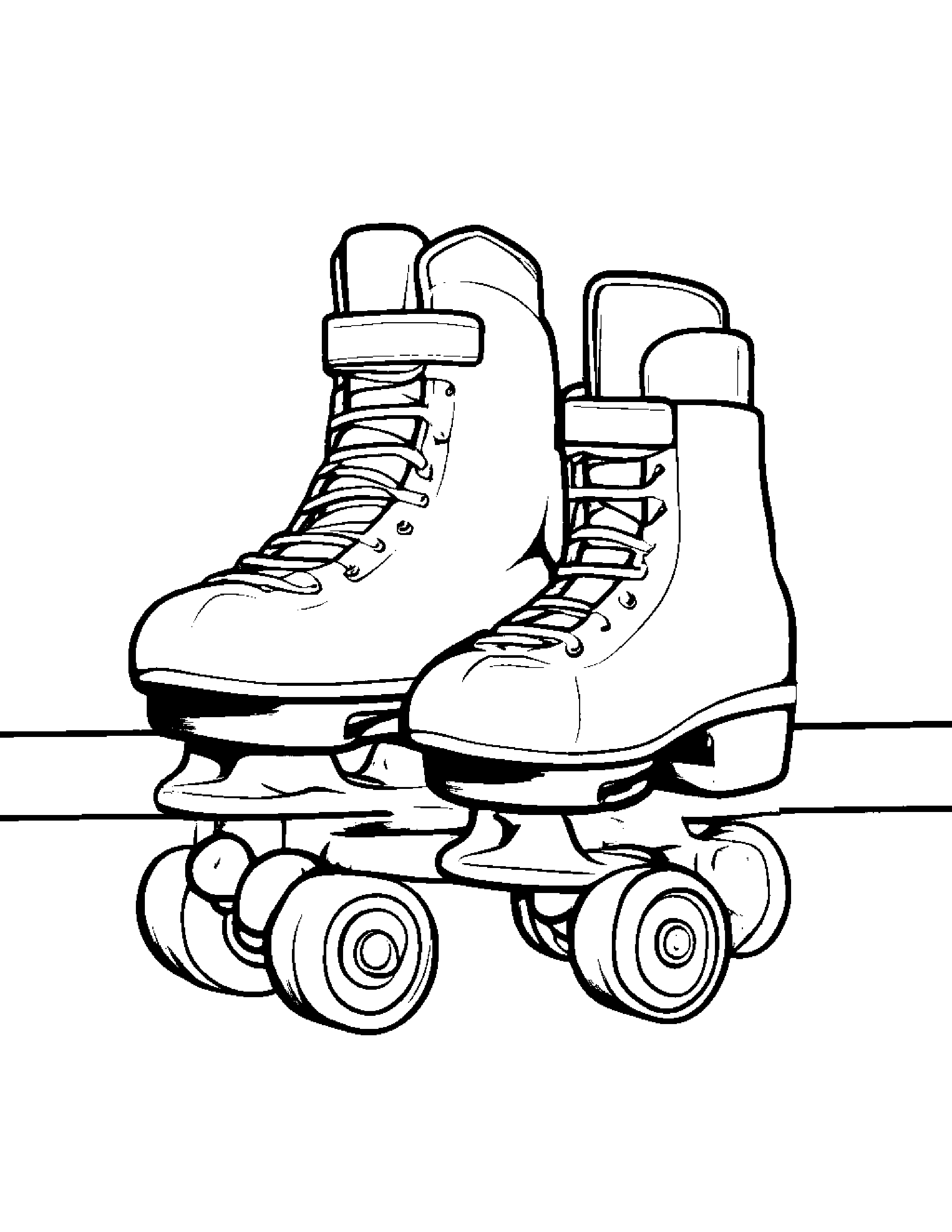 Roller Skates Stacking Blocks #3 Coloring Page (Free Printable PDF)