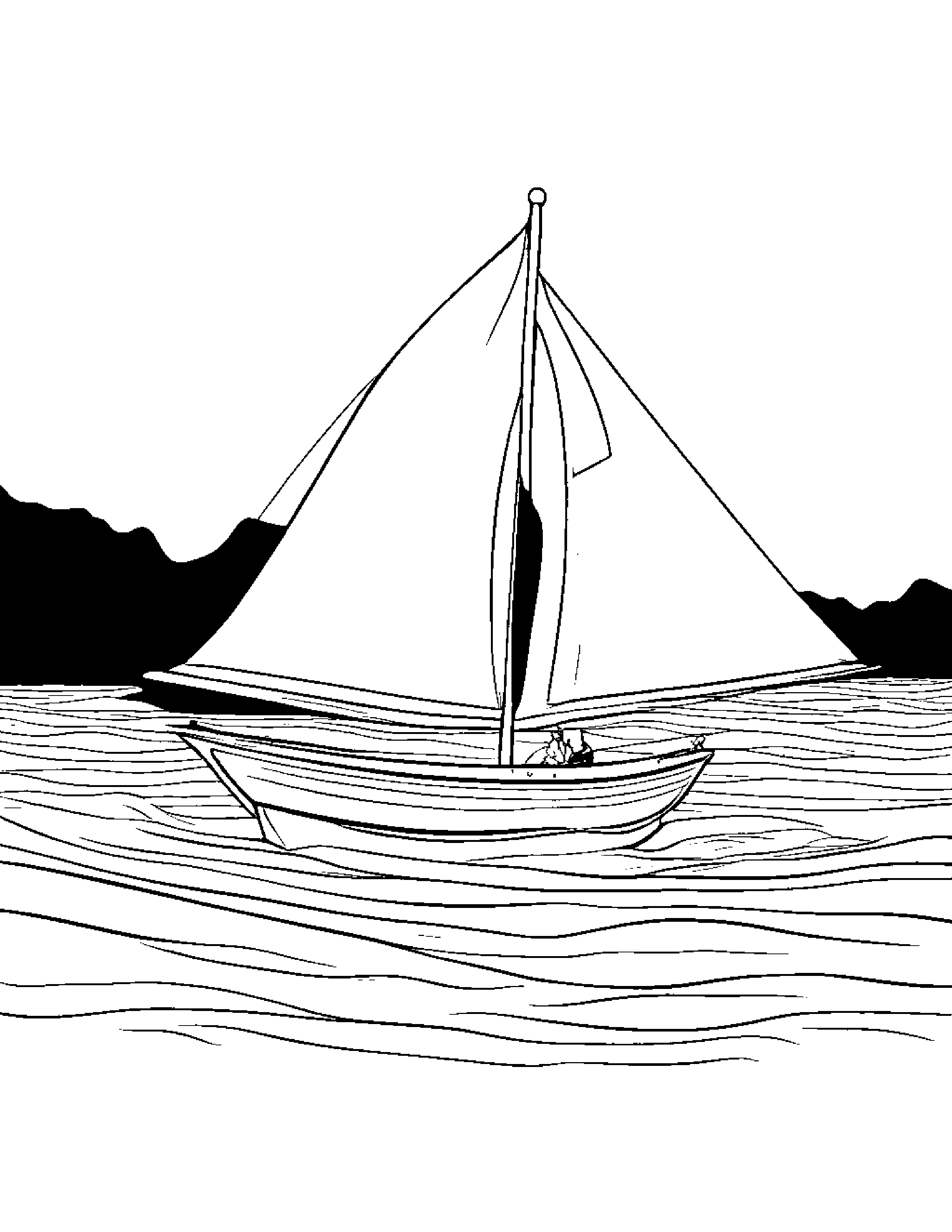 Sailboat Toy Reading A Storybook #3 Coloring Page (Free Printable PDF)