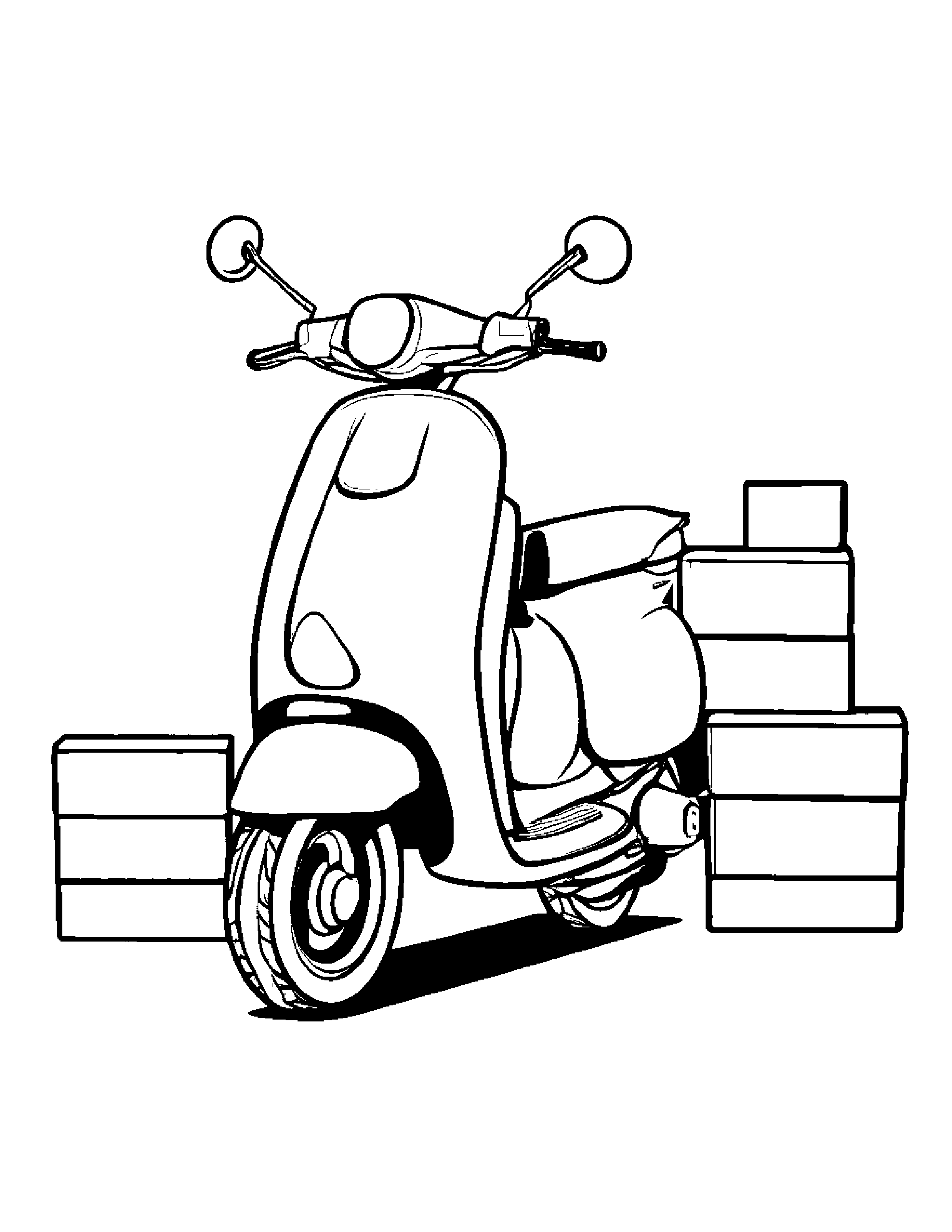 Scooter Stacking Blocks #3 Coloring Page (Free Printable PDF)