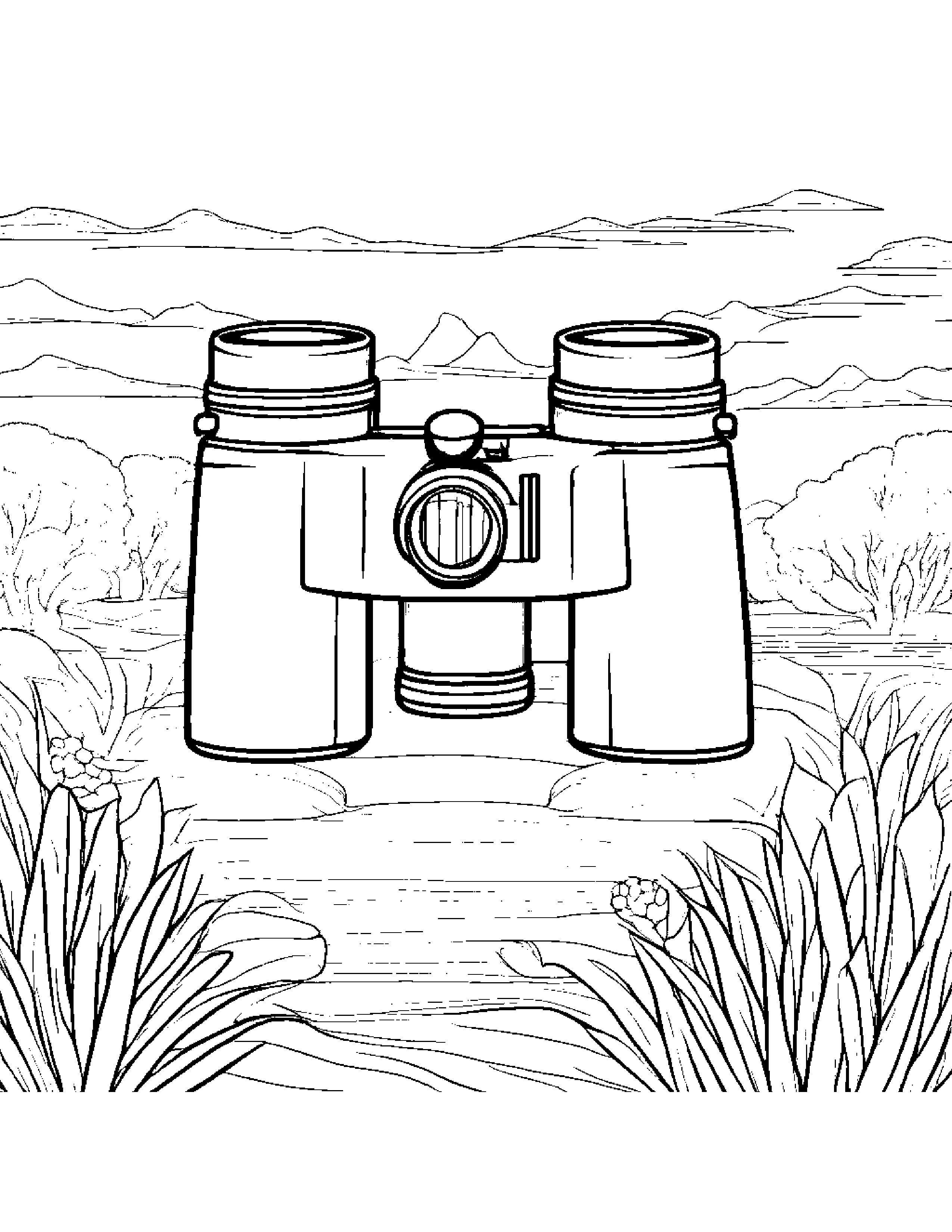 Shy Binoculars #3 Coloring Page (Free Printable PDF)