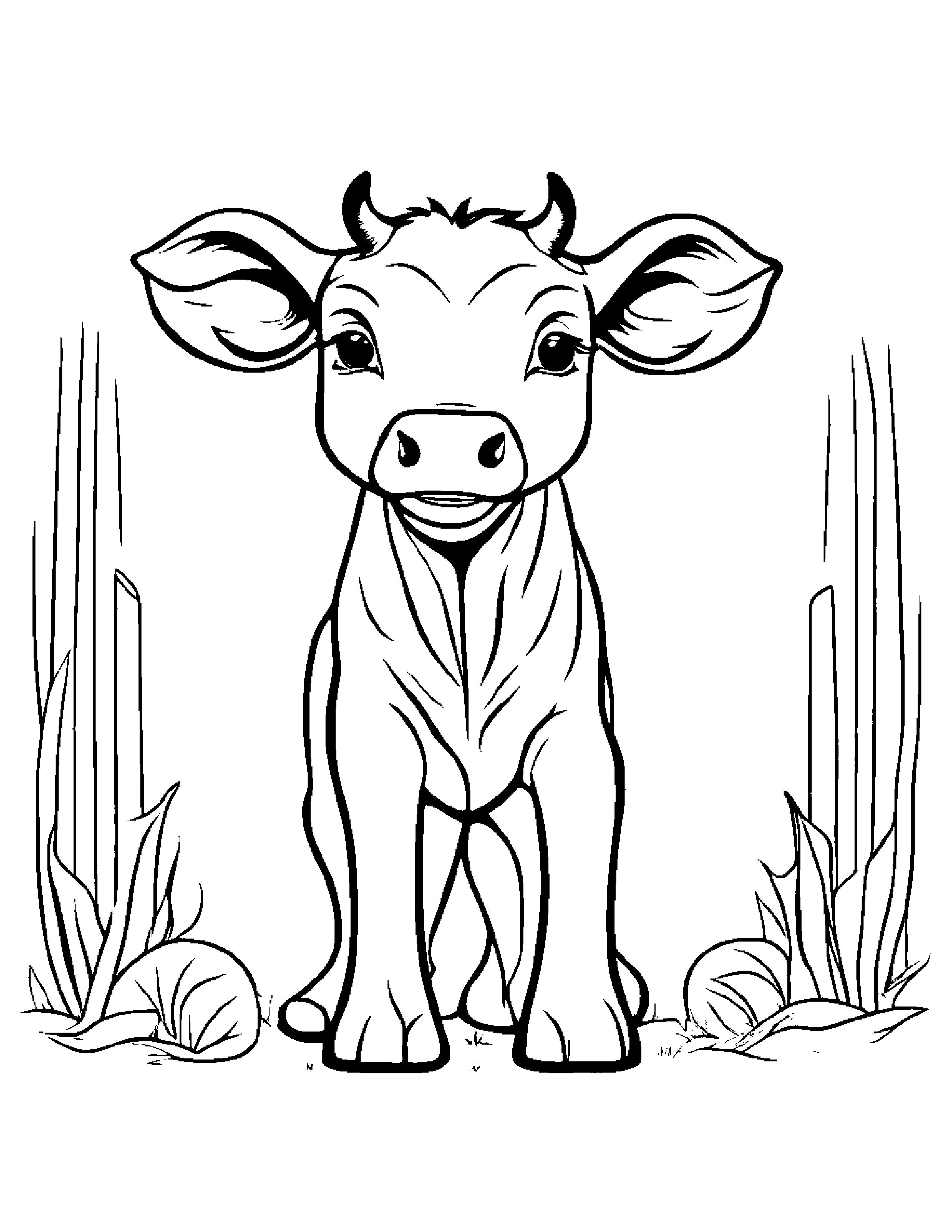 Sprightly Calf Coloring Page (Free Printable PDF)