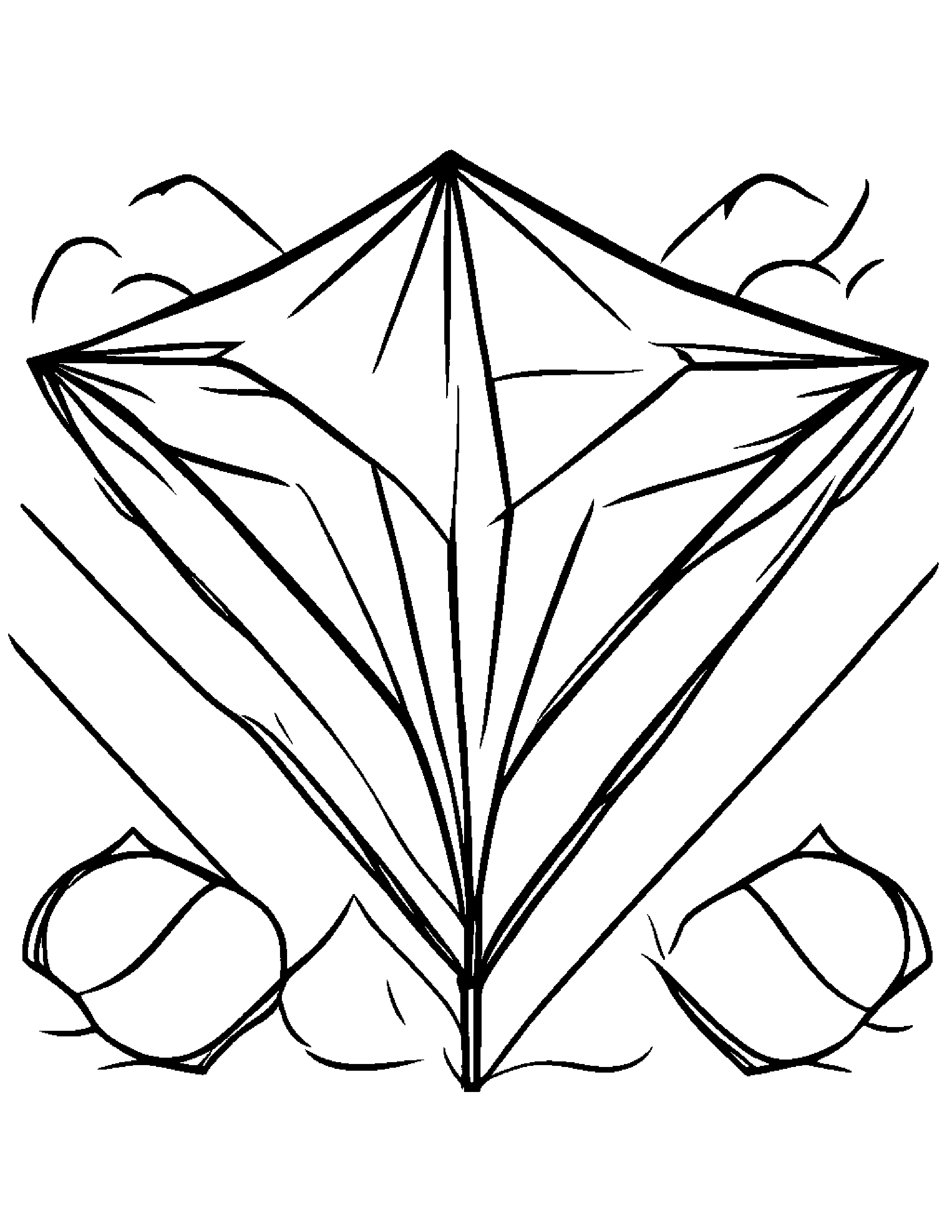 Sunny Kite #2 Coloring Page (Free Printable PDF)