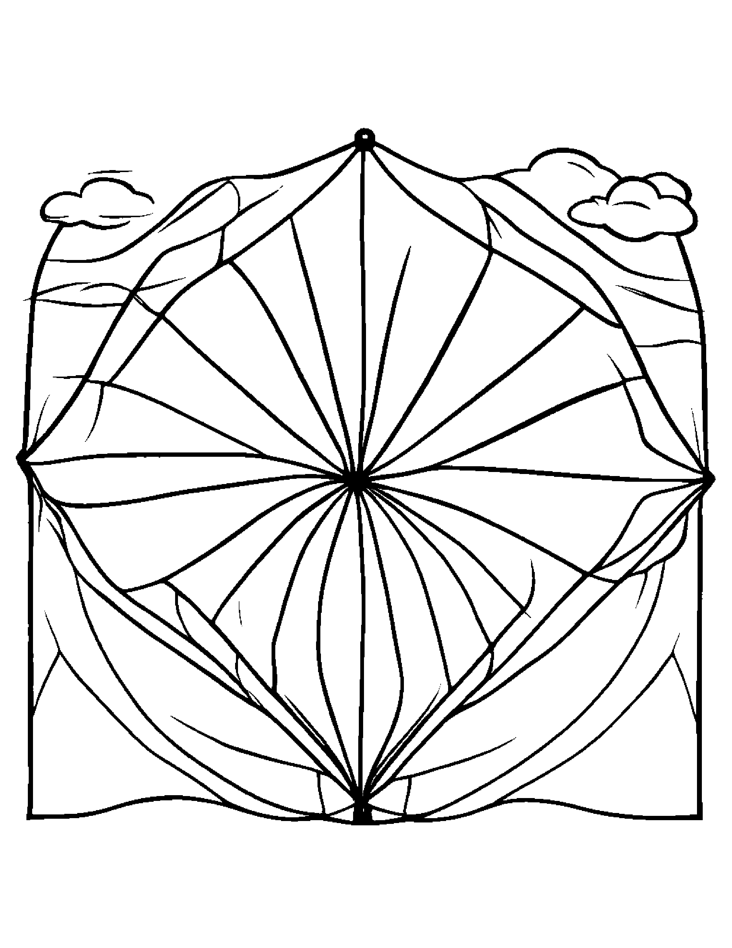 Sunny Kite #3 Coloring Page (Free Printable PDF)