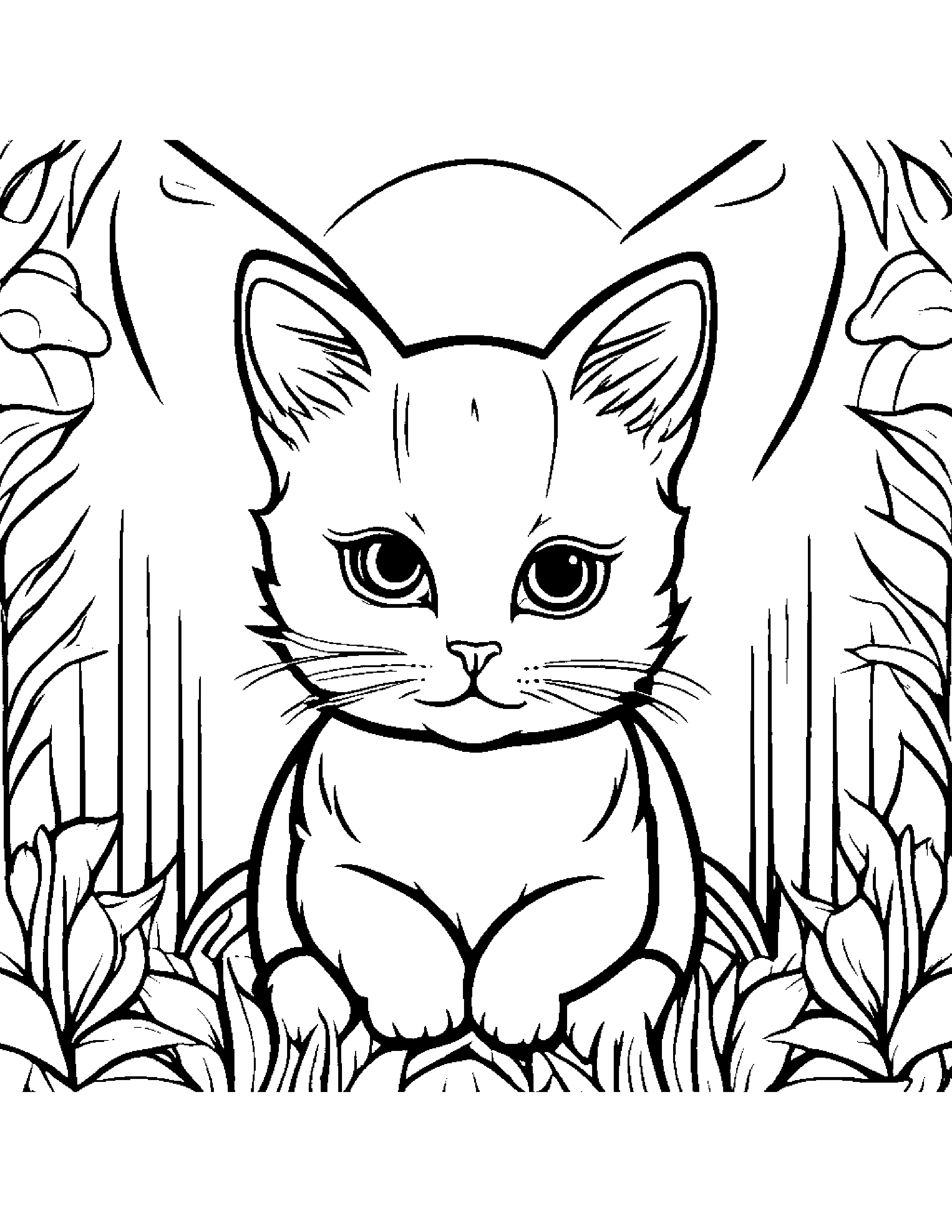 Sunny Kitty #2 Coloring Page (Free Printable PDF)