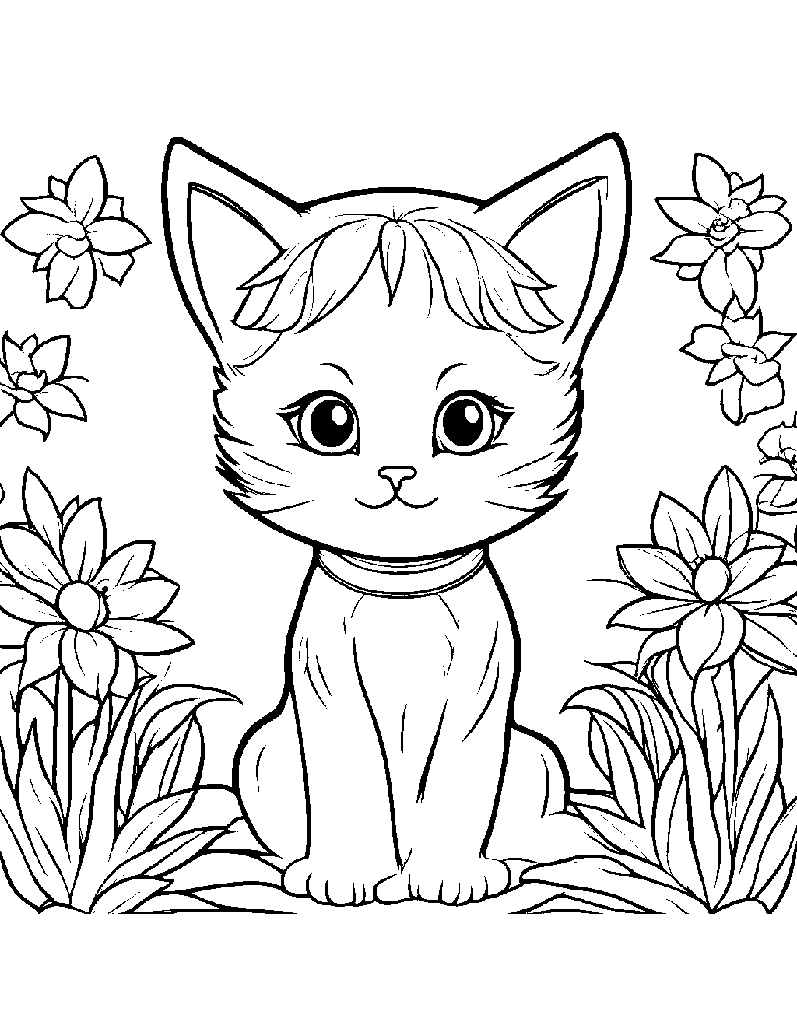 Sunny Kitty #3 Coloring Page (Free Printable PDF)