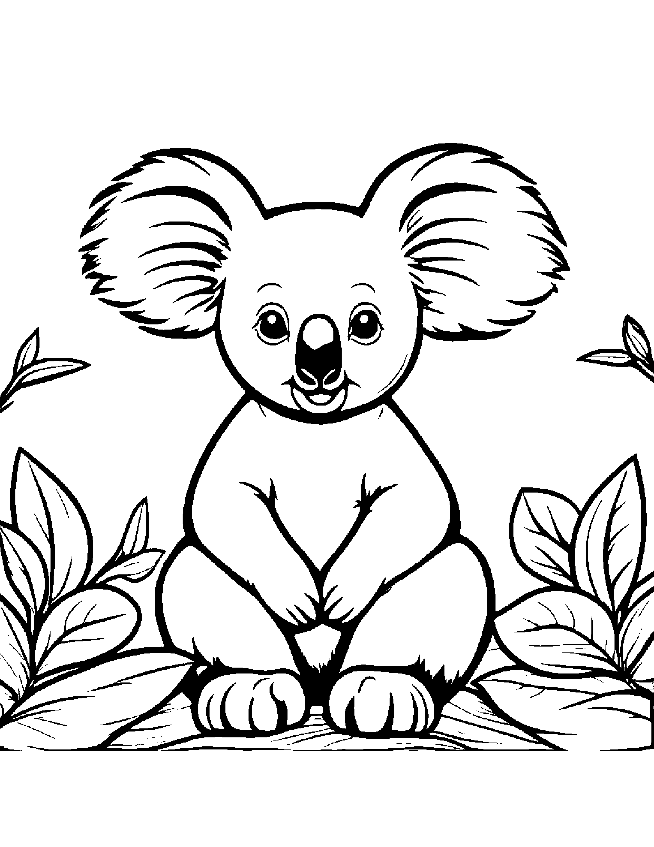 Sunny Koala #2 Coloring Page (Free Printable PDF)