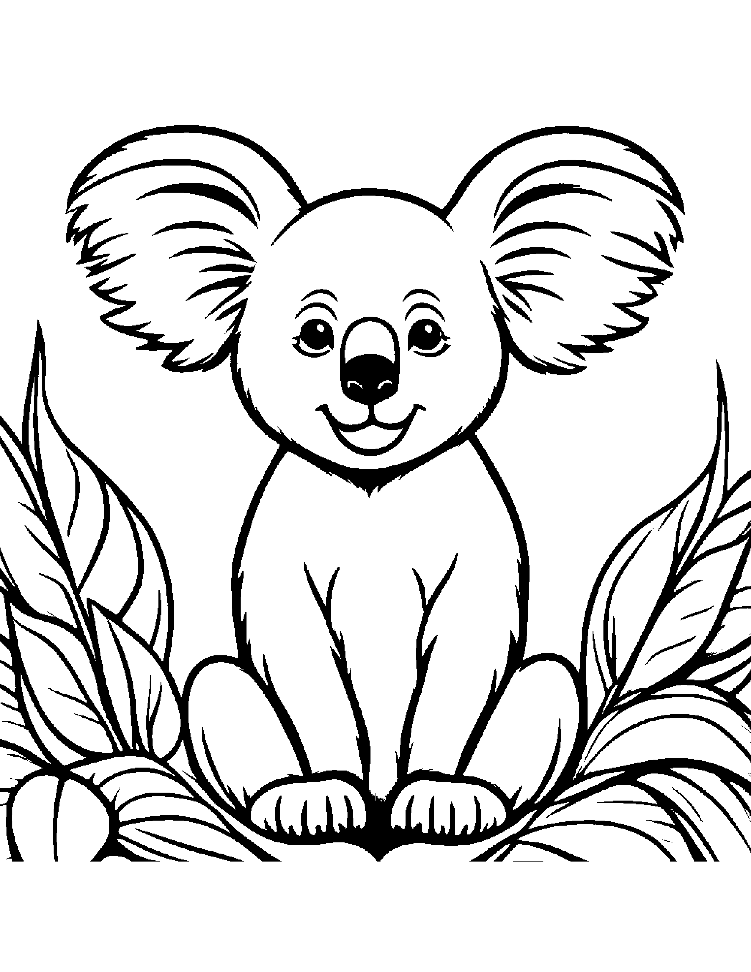 Sunny Koala #3 Coloring Page (Free Printable PDF)