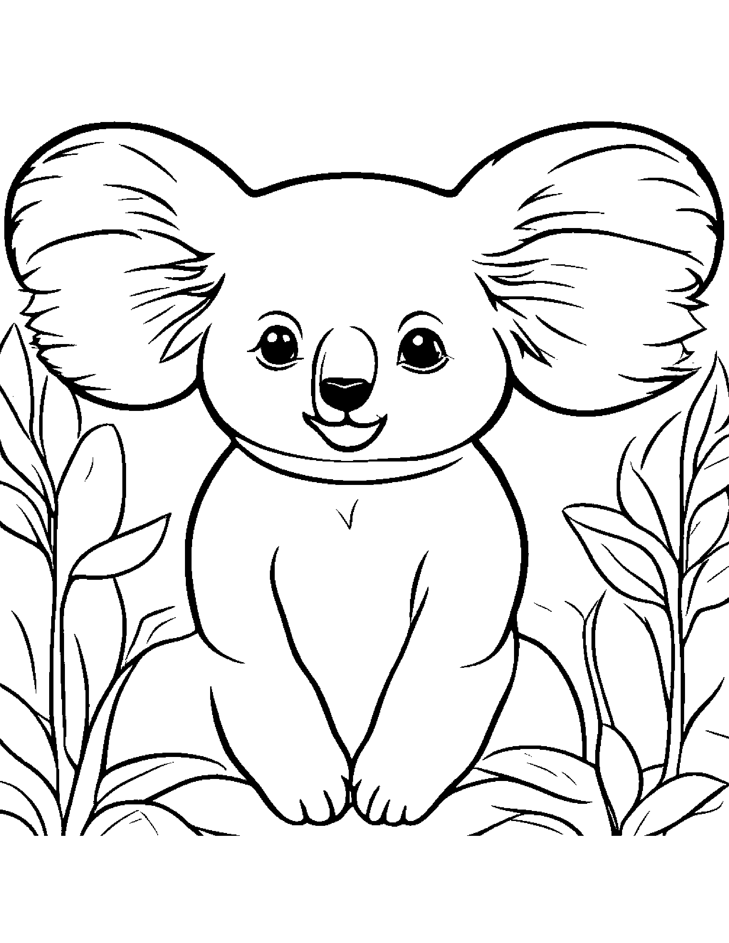 Sunny Koala Coloring Page (Free Printable PDF)