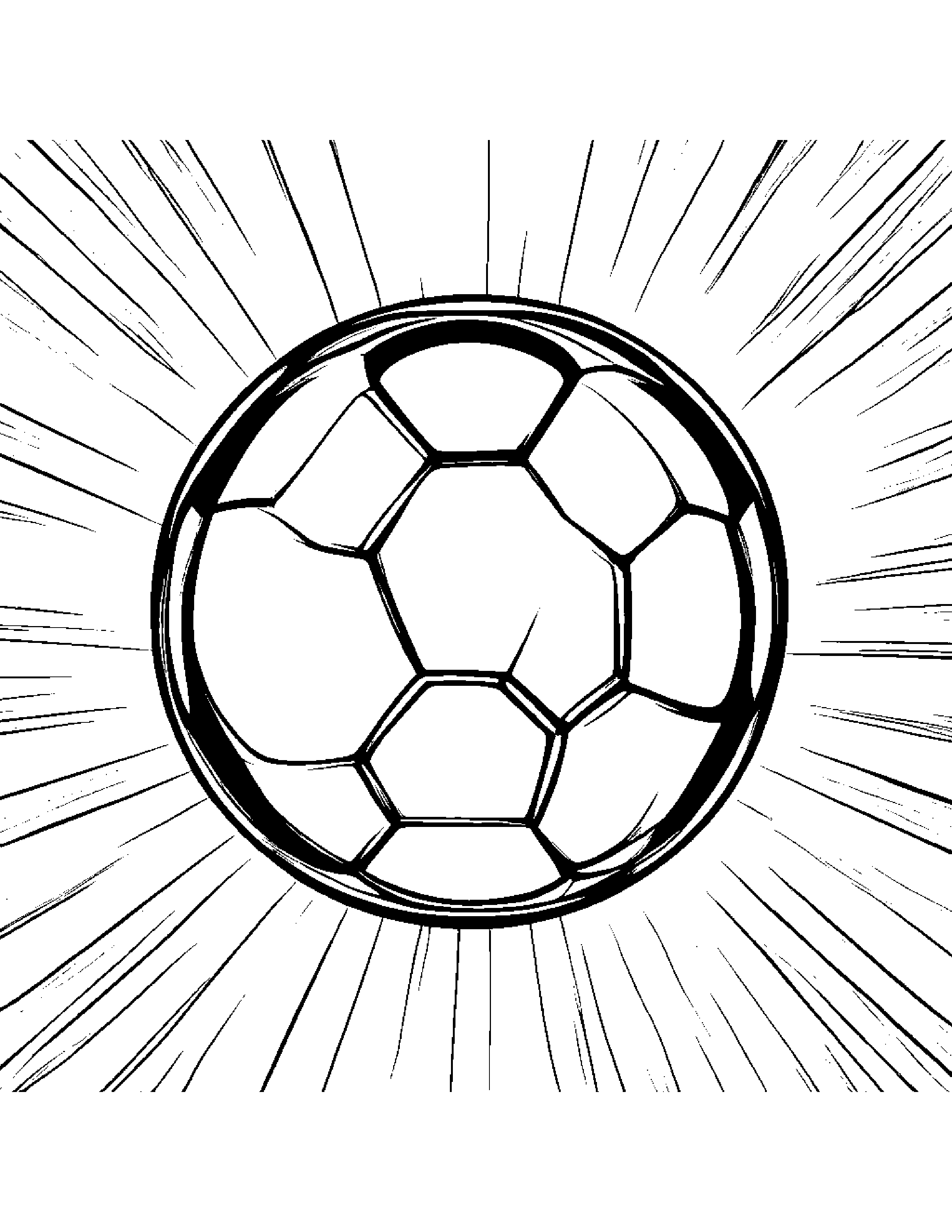 Sunny Soccer Ball #3 Coloring Page (Free Printable PDF)
