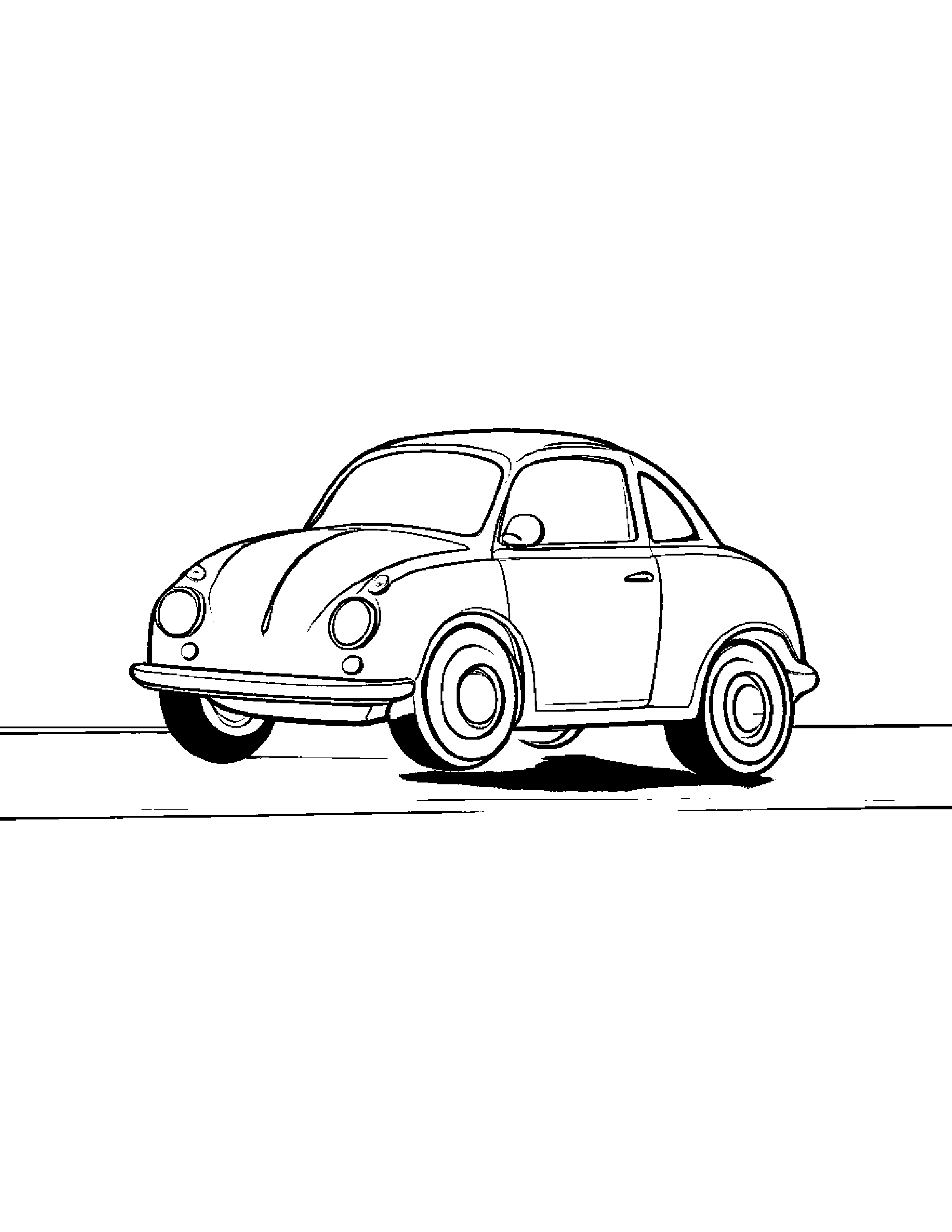 Toy Car Balancing On A Line #3 Coloring Page (Free Printable PDF)