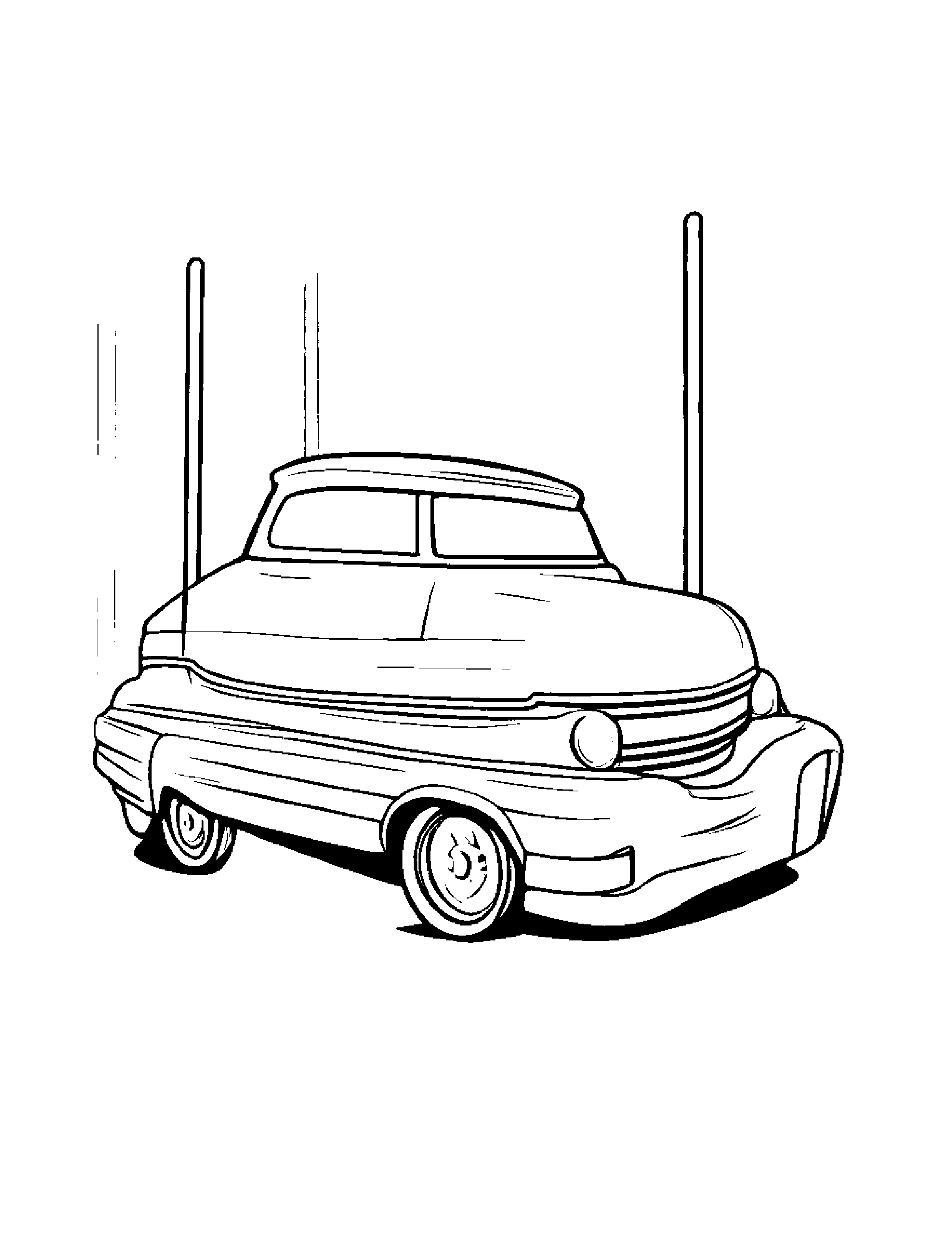 Toy Car Balancing On A Line Coloring Page (Free Printable PDF)