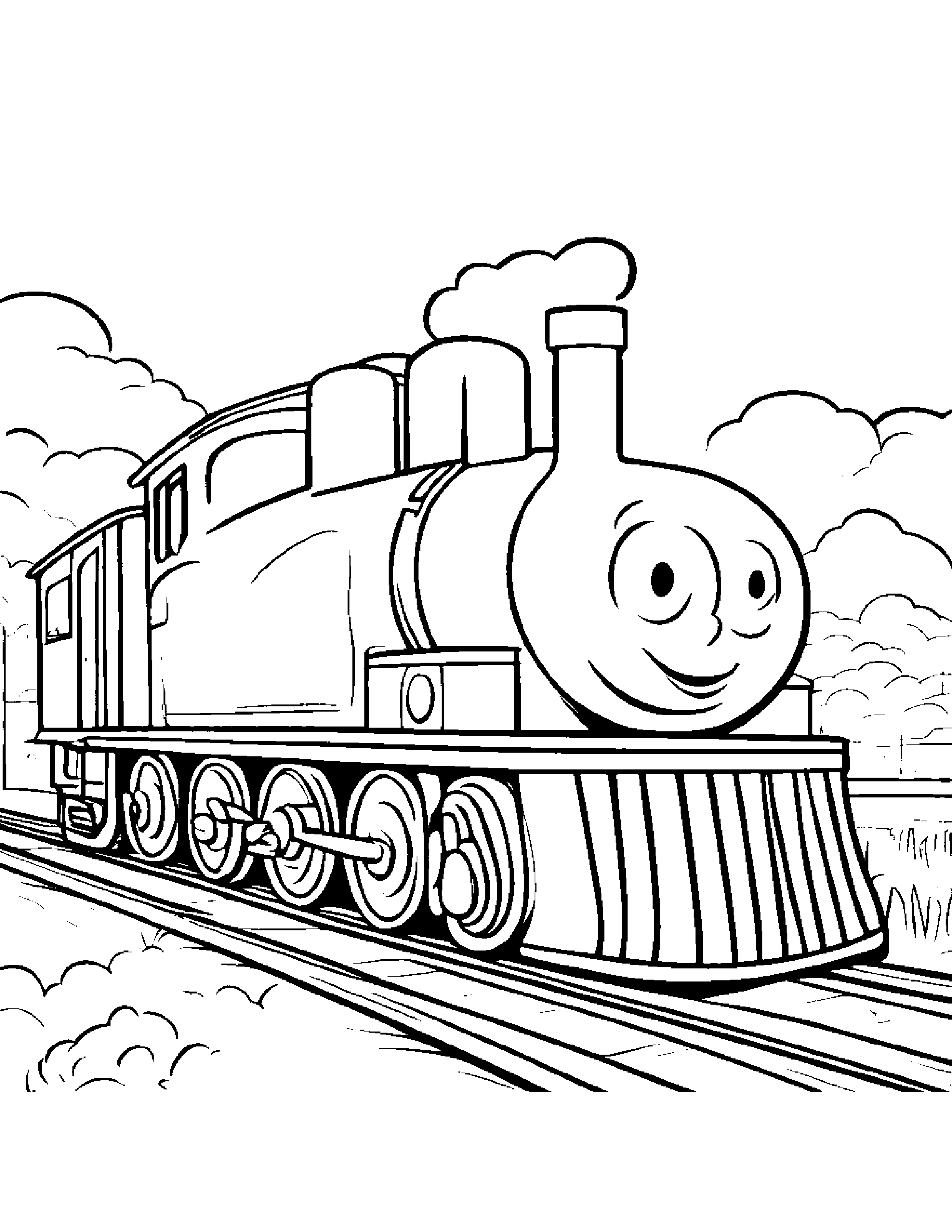 Train Toy Playing Pat-A-Cake #2 Coloring Page (Free Printable PDF)