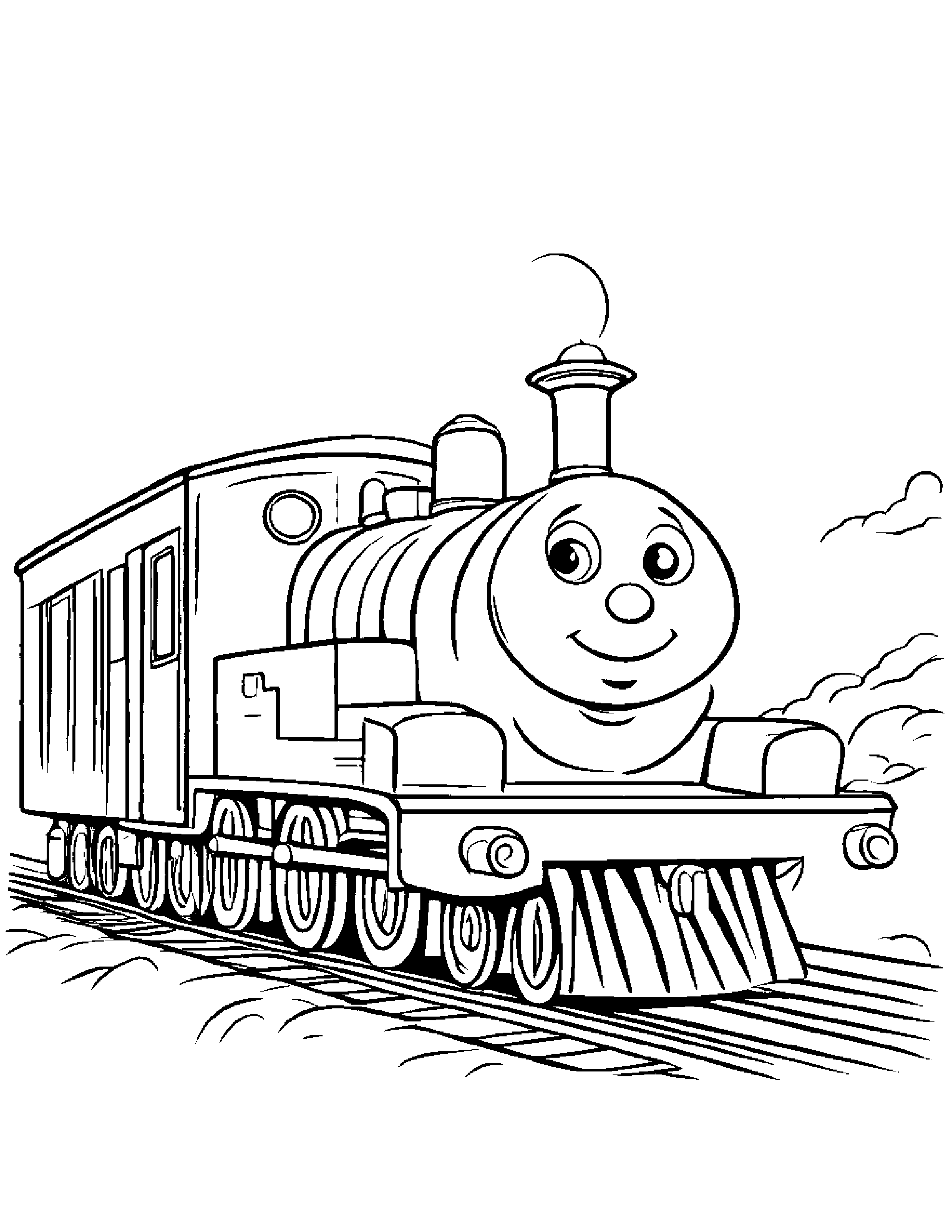 Train Toy Playing Pat-A-Cake #3 Coloring Page (Free Printable PDF)