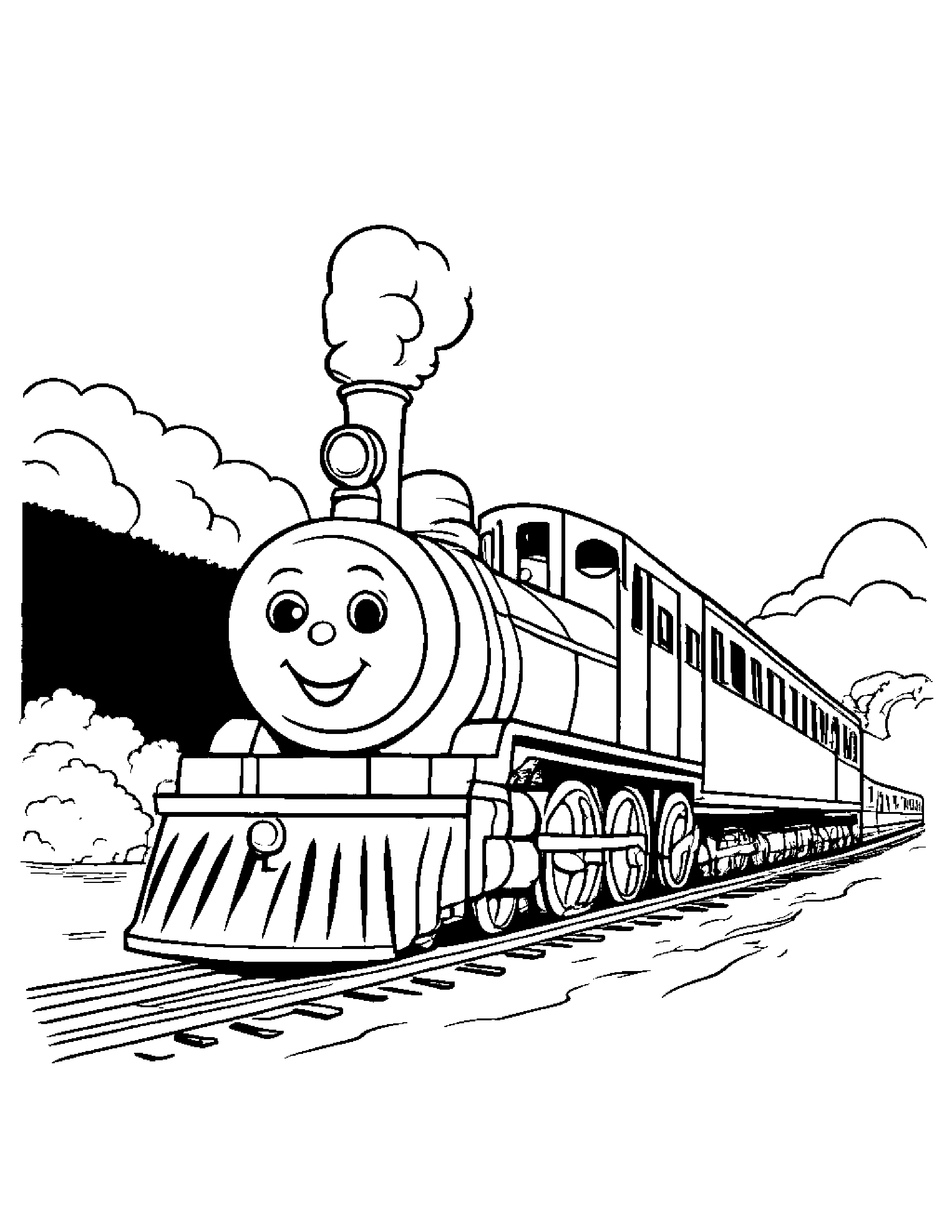 Train Toy Playing Pat-A-Cake #4 Coloring Page (Free Printable PDF)