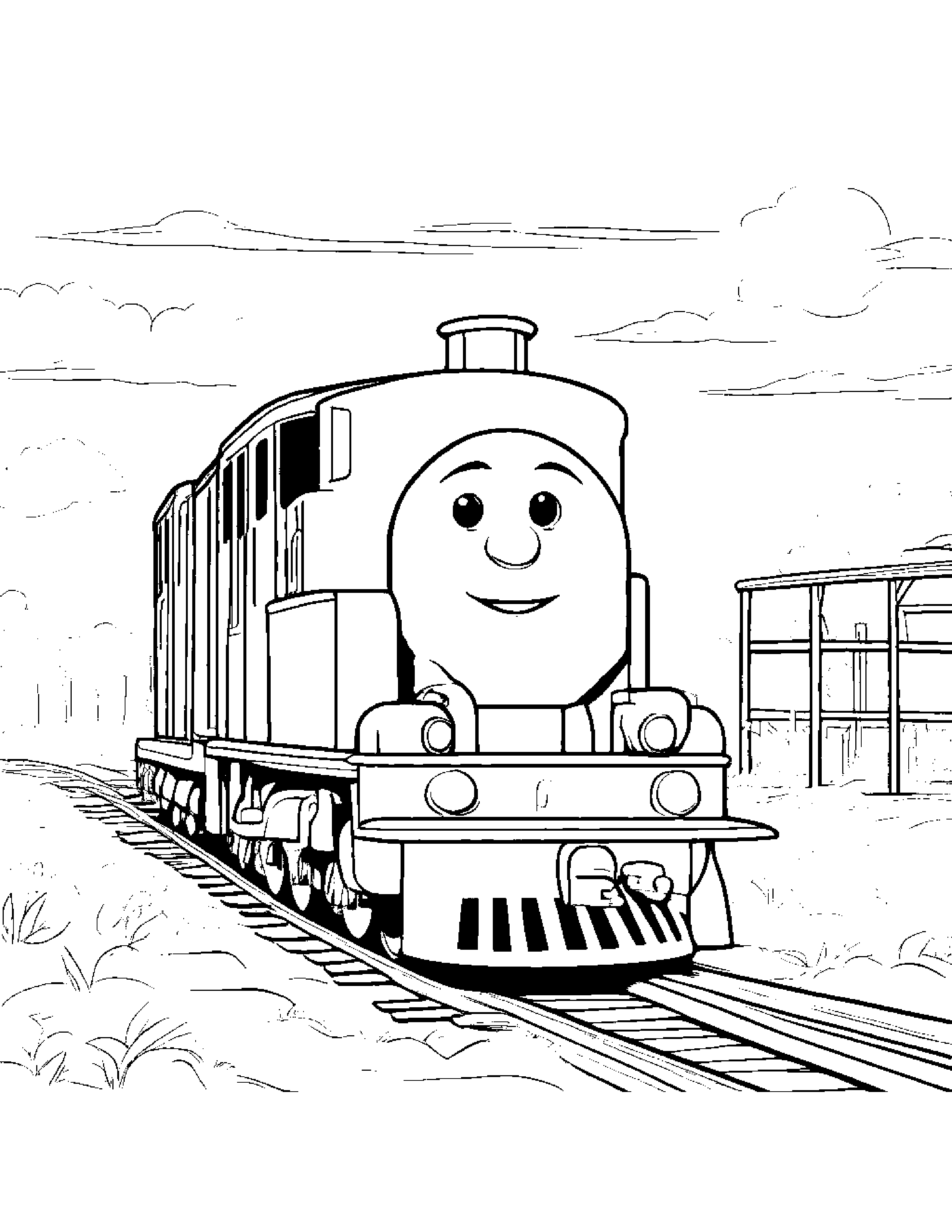 Train Toy Tidying Toys #2 Coloring Page (Free Printable PDF)