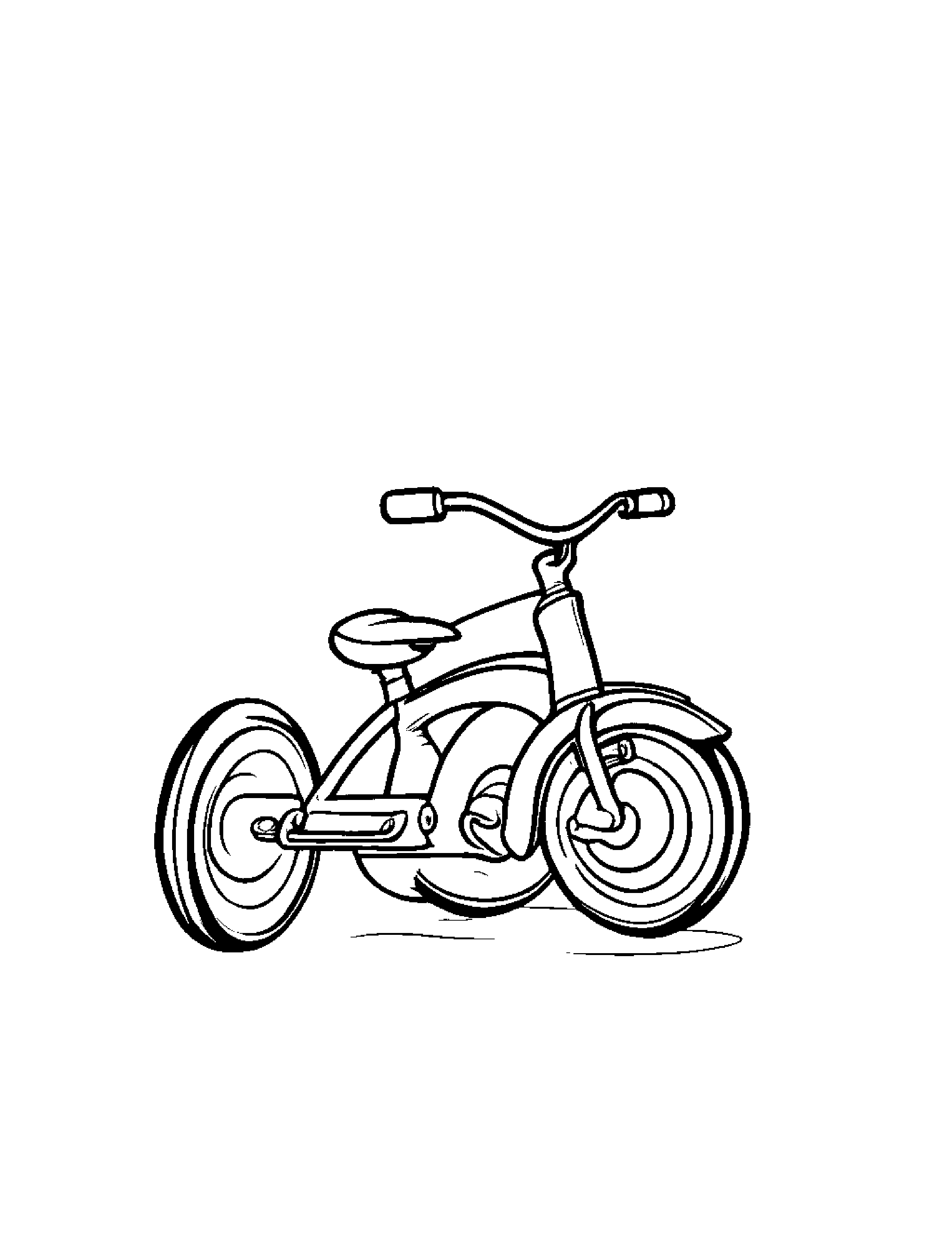 Tricycle Waving #2 Coloring Page (Free Printable PDF)