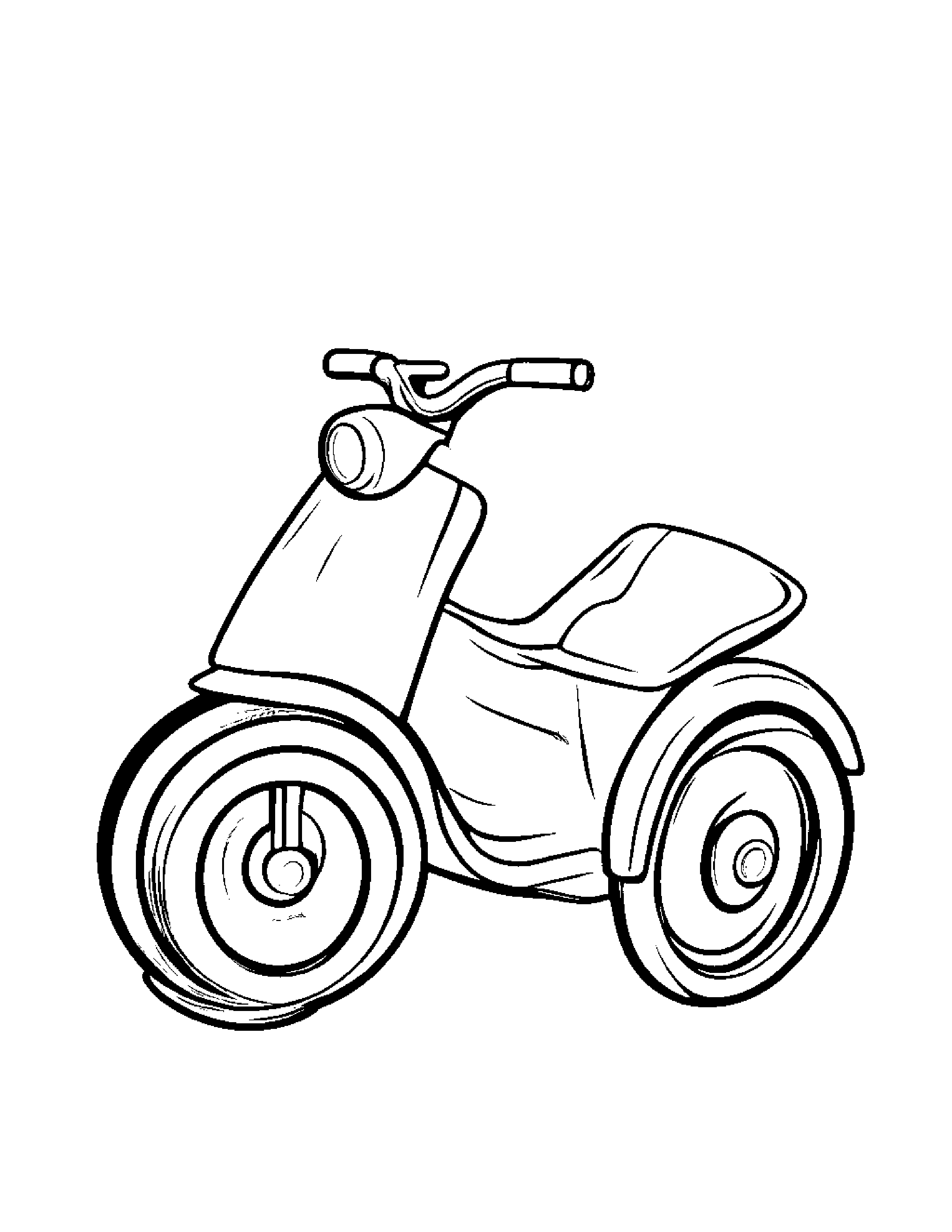 Tricycle Waving #3 Coloring Page (Free Printable PDF)