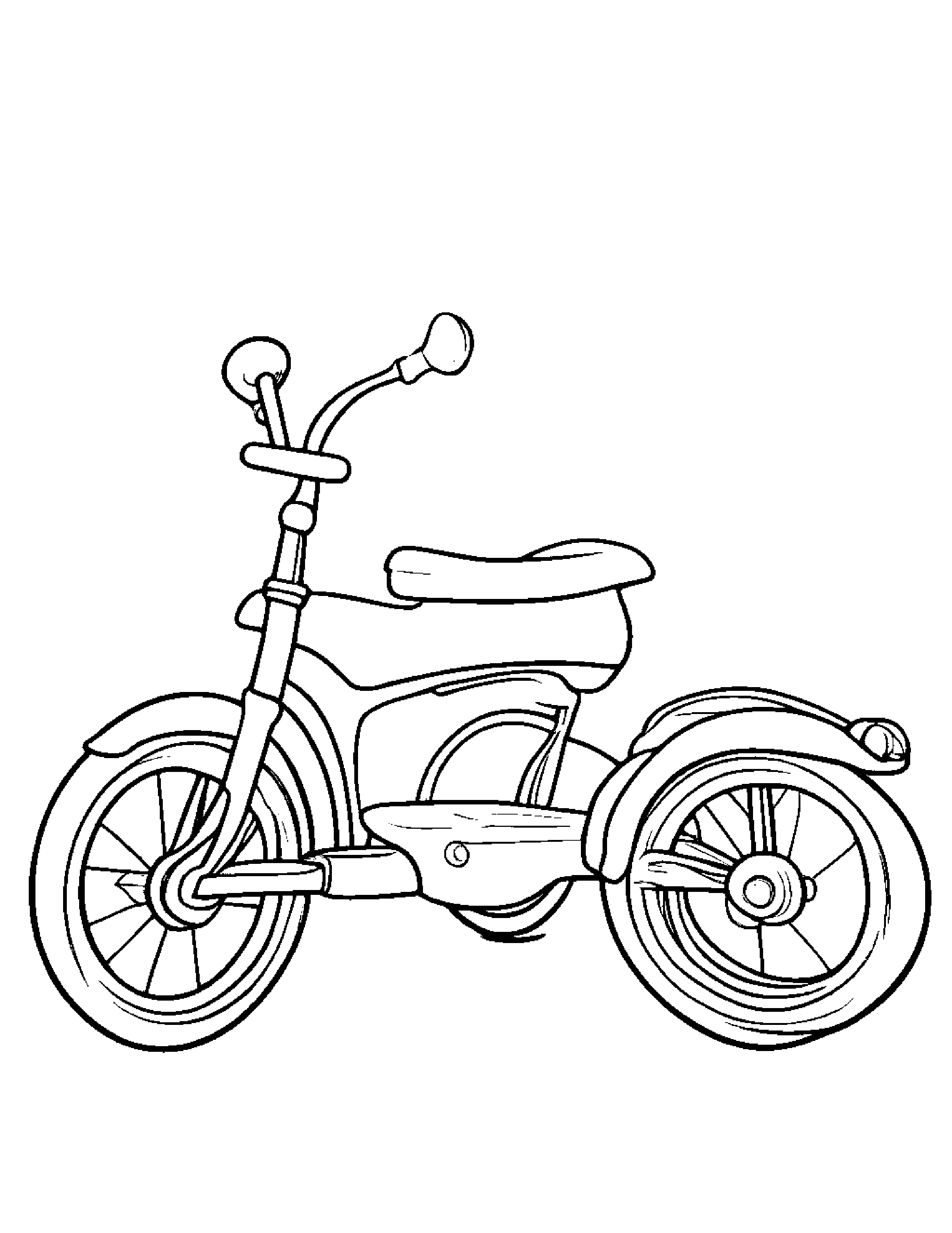 Tricycle Waving Coloring Page (Free Printable PDF)