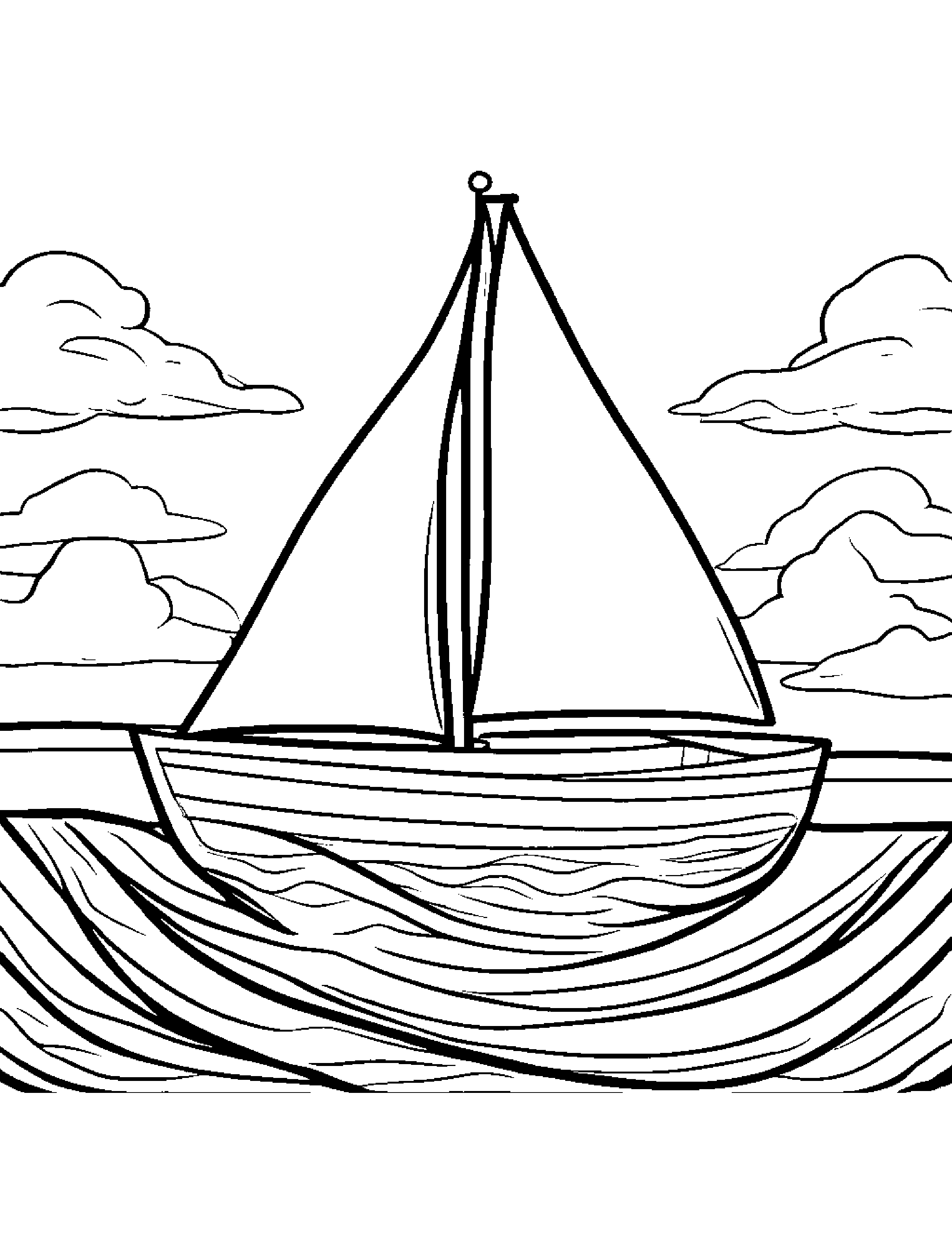 Zippy Sailboat Toy #2 Coloring Page (Free Printable PDF)