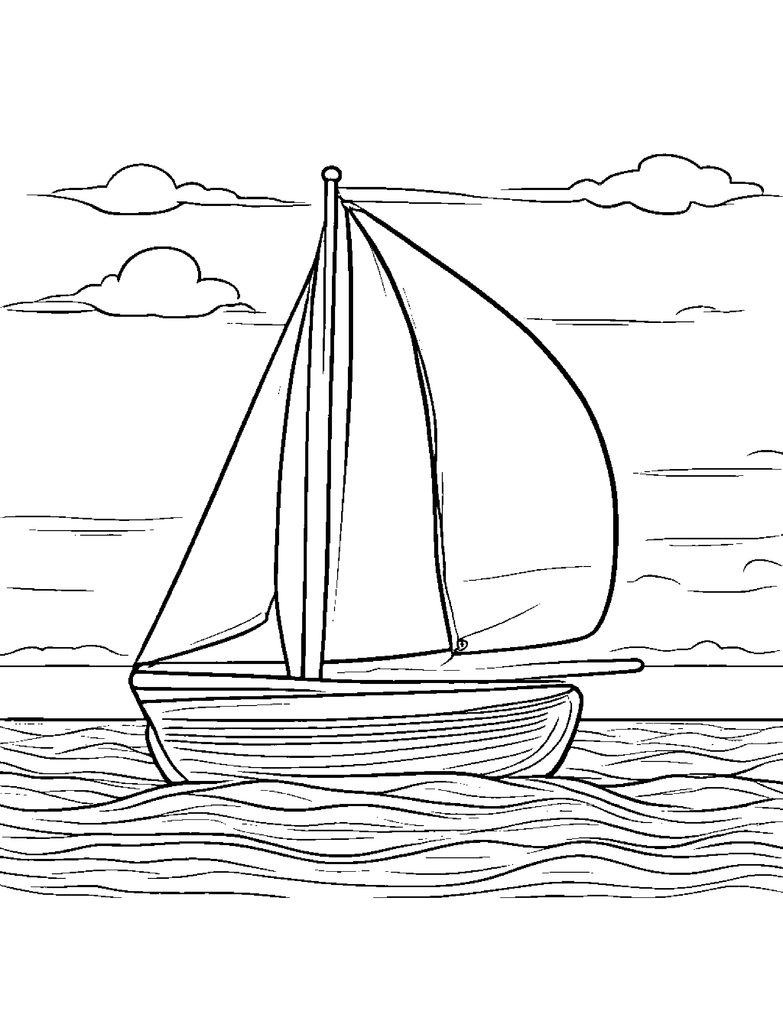 Zippy Sailboat Toy #3 Coloring Page (Free Printable PDF)