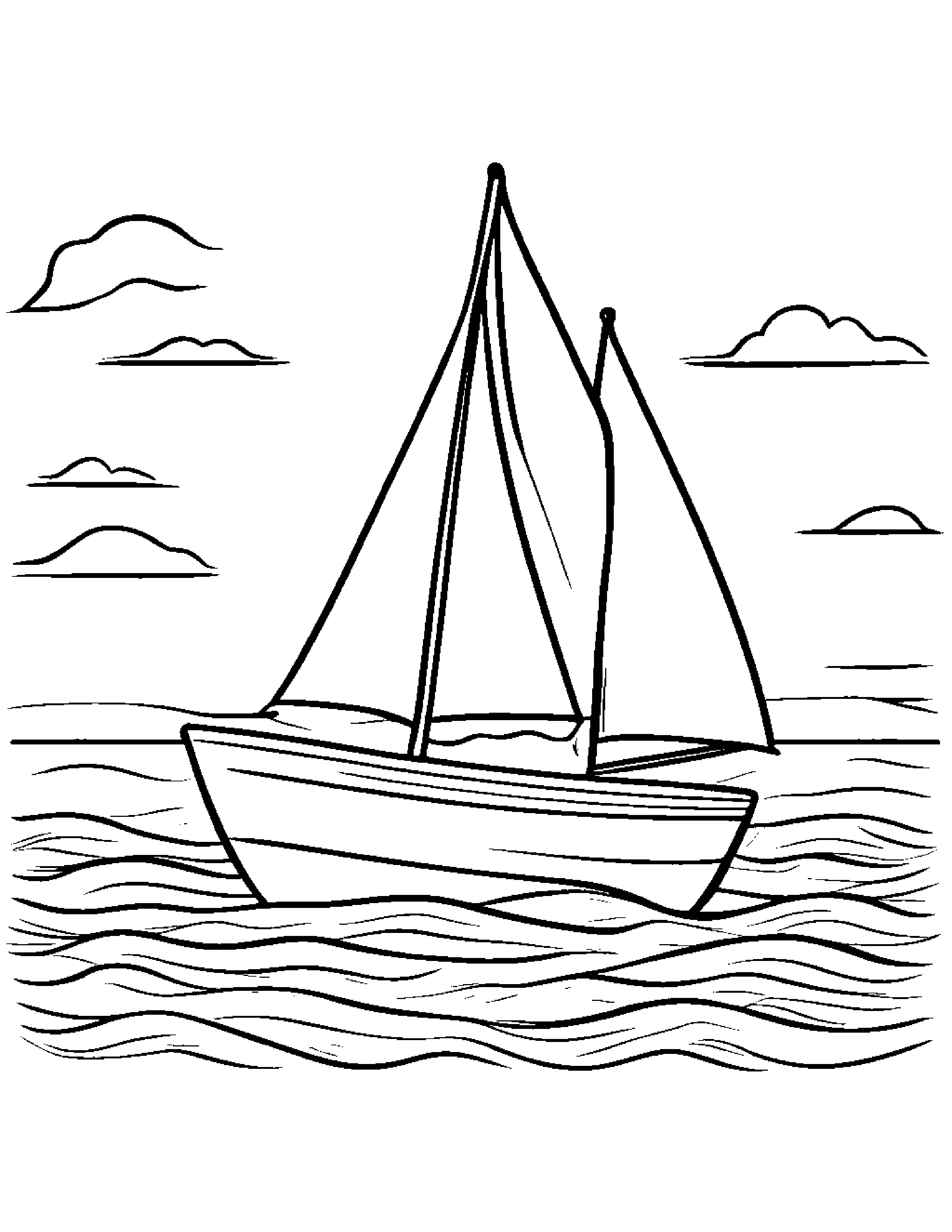 Zippy Sailboat Toy Coloring Page (Free Printable PDF)