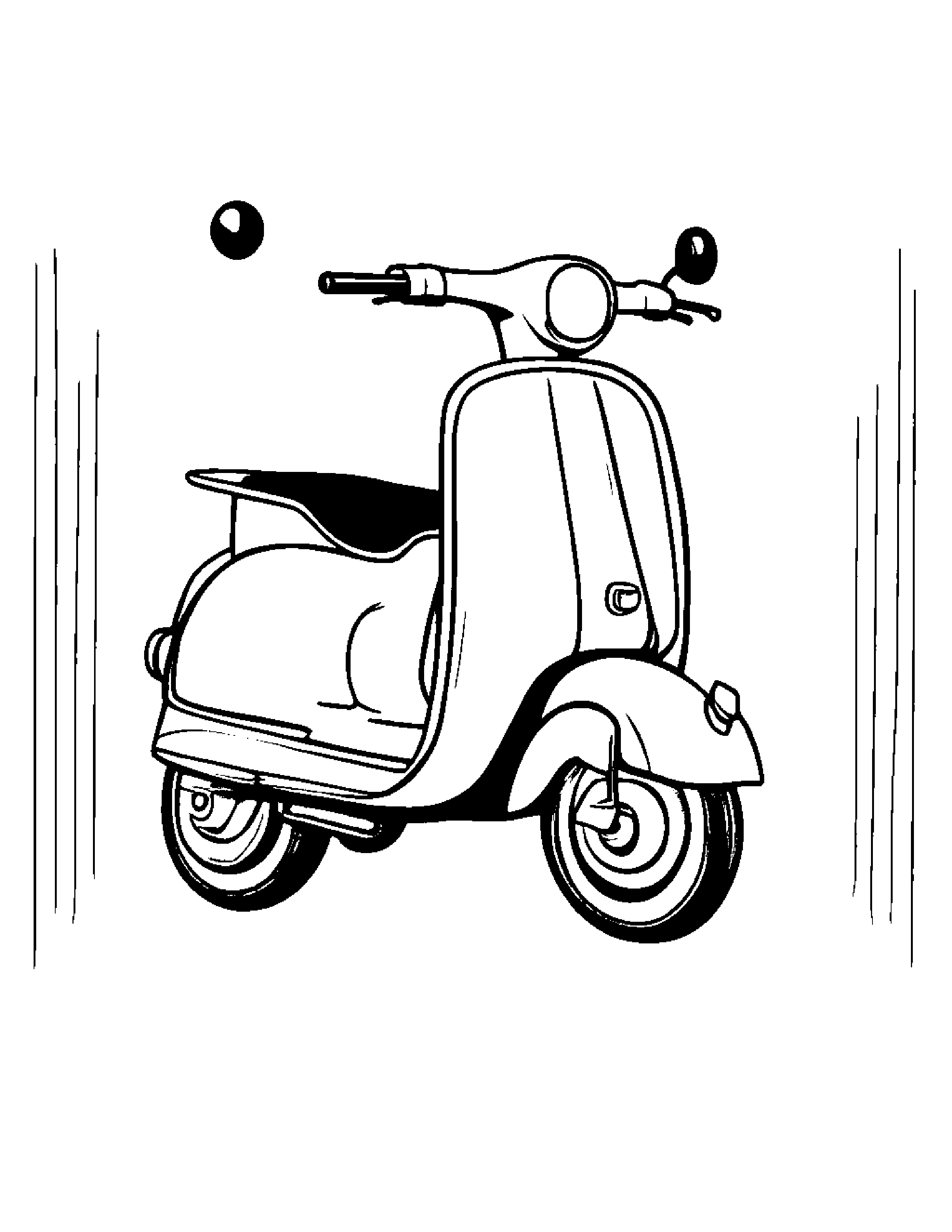Zippy Scooter #2 Coloring Page (Free Printable PDF)