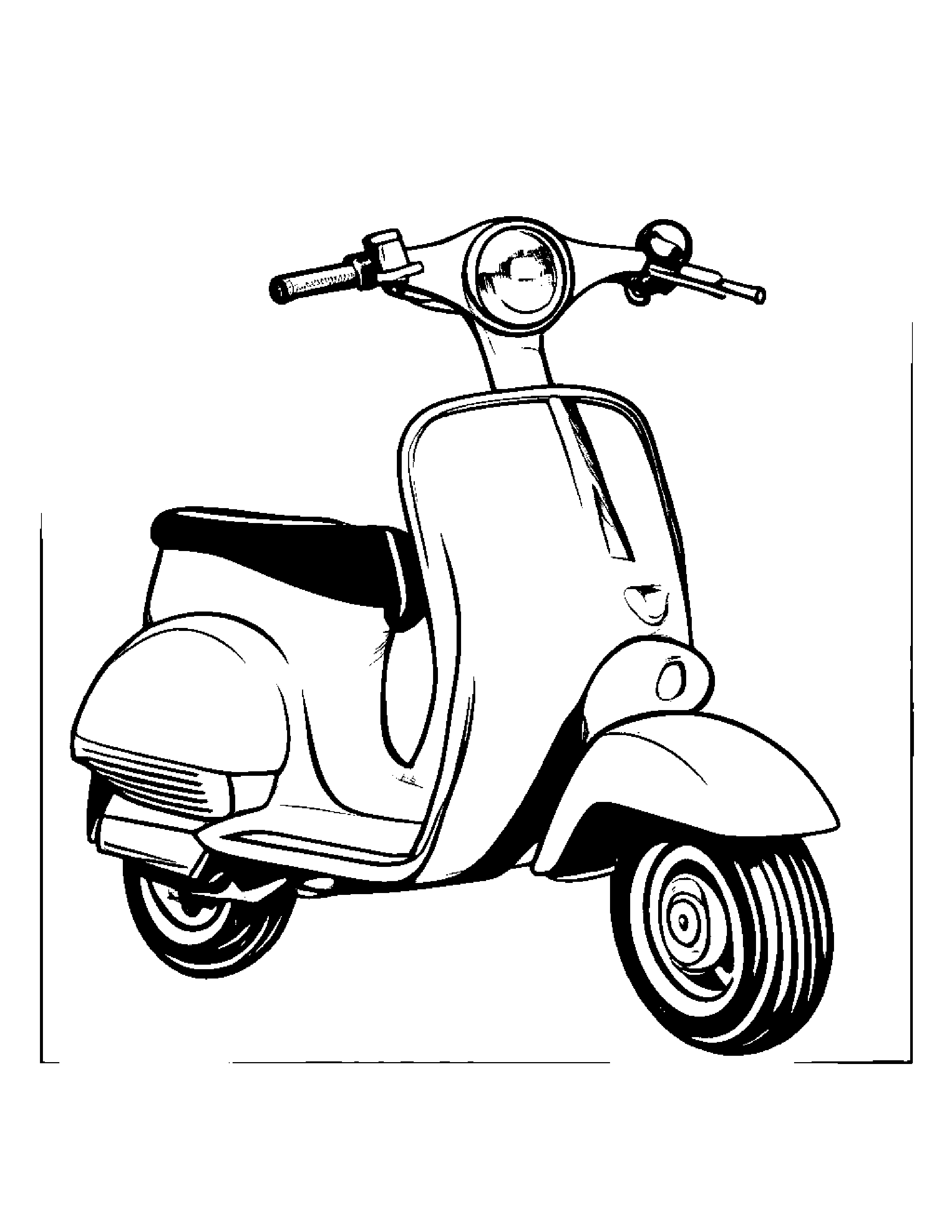 Zippy Scooter #3 Coloring Page (Free Printable PDF)