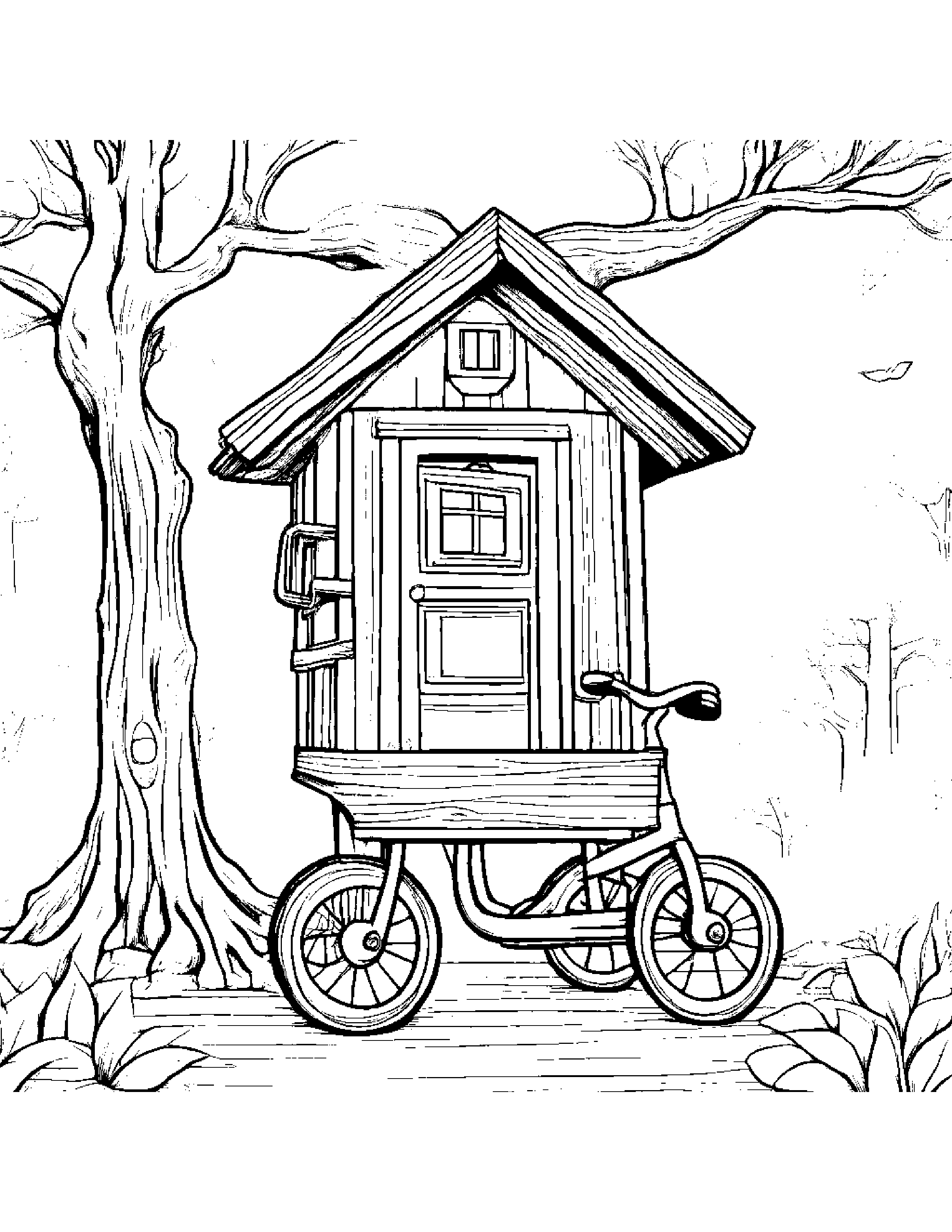 Zippy Tricycle In A Treehouse #2 Coloring Page (Free Printable PDF)