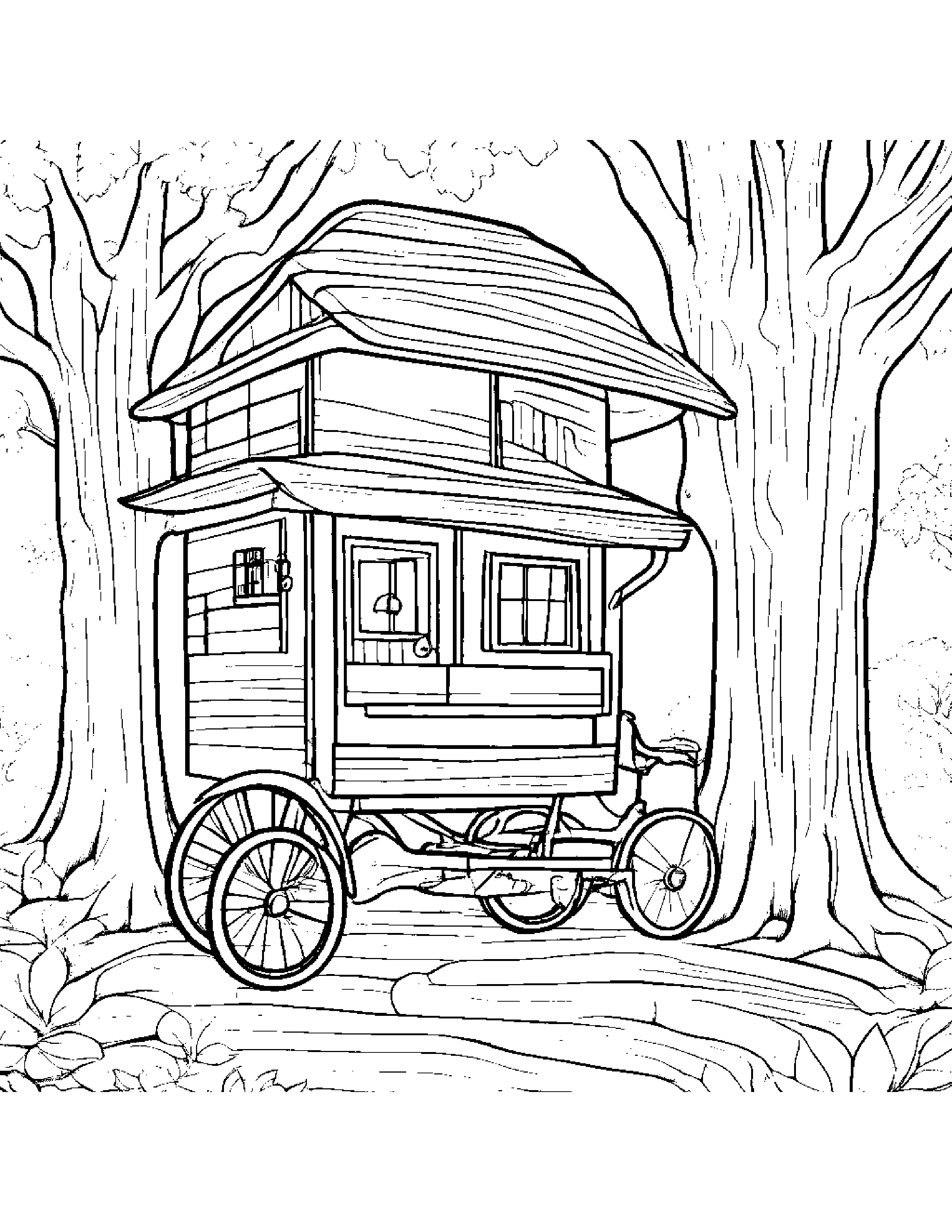 Zippy Tricycle In A Treehouse Coloring Page (Free Printable PDF)