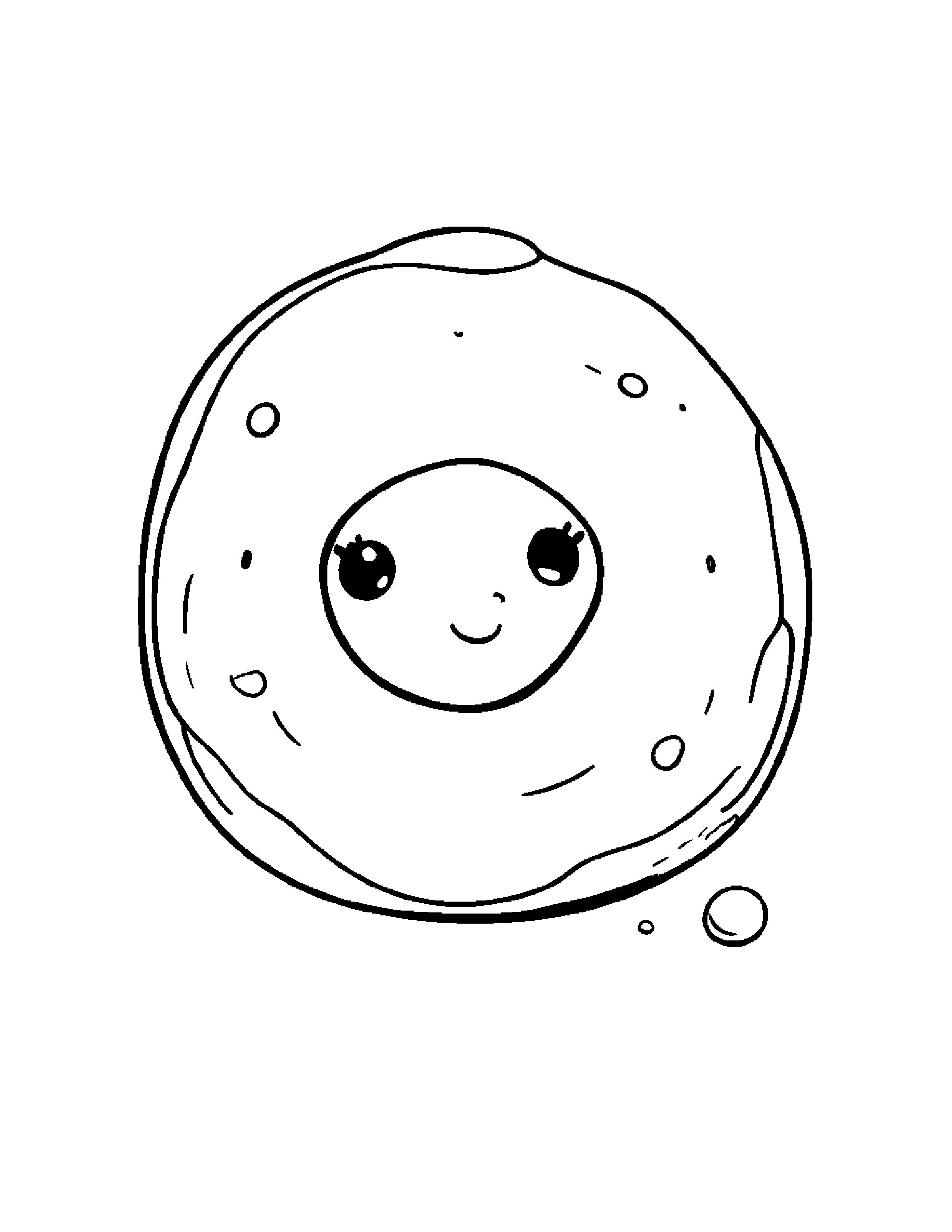 Baby Donut With Balloon #2 Coloring Page (Free Printable PDF)