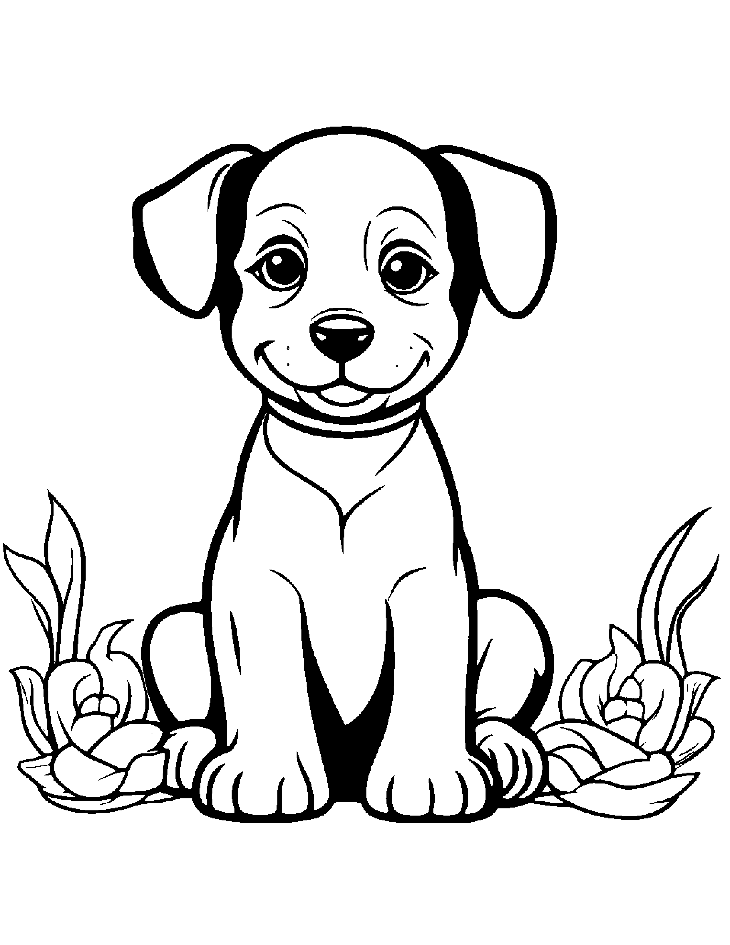Baby Puppy #2 Coloring Page (Free Printable PDF)