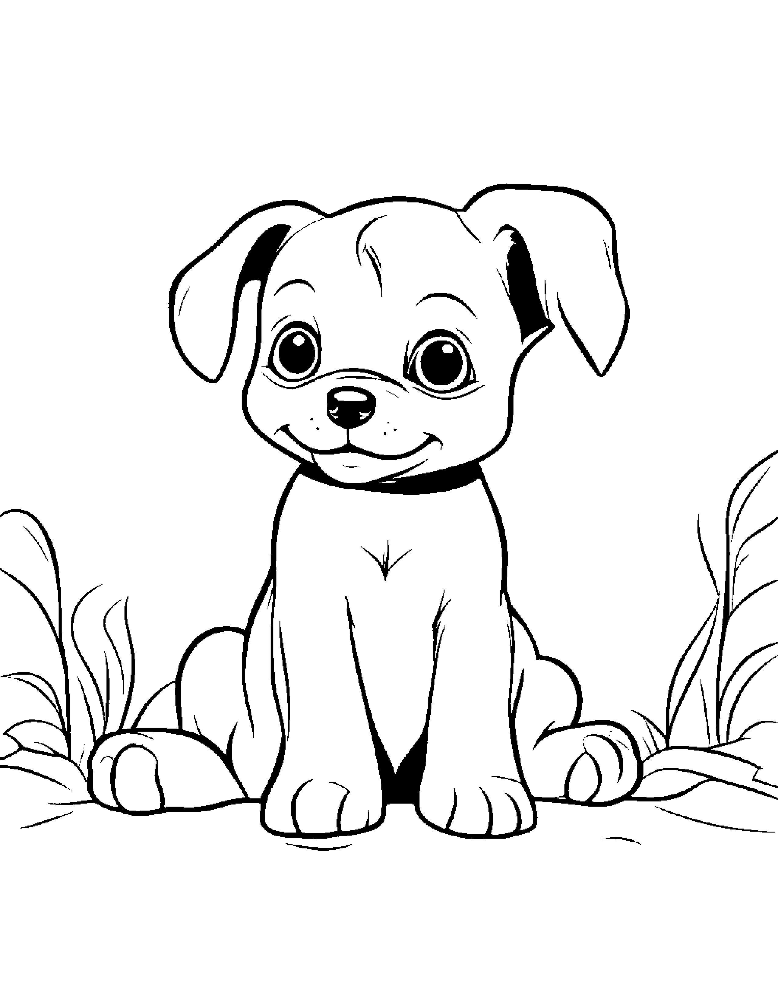 Baby Puppy Coloring Page (Free Printable PDF)