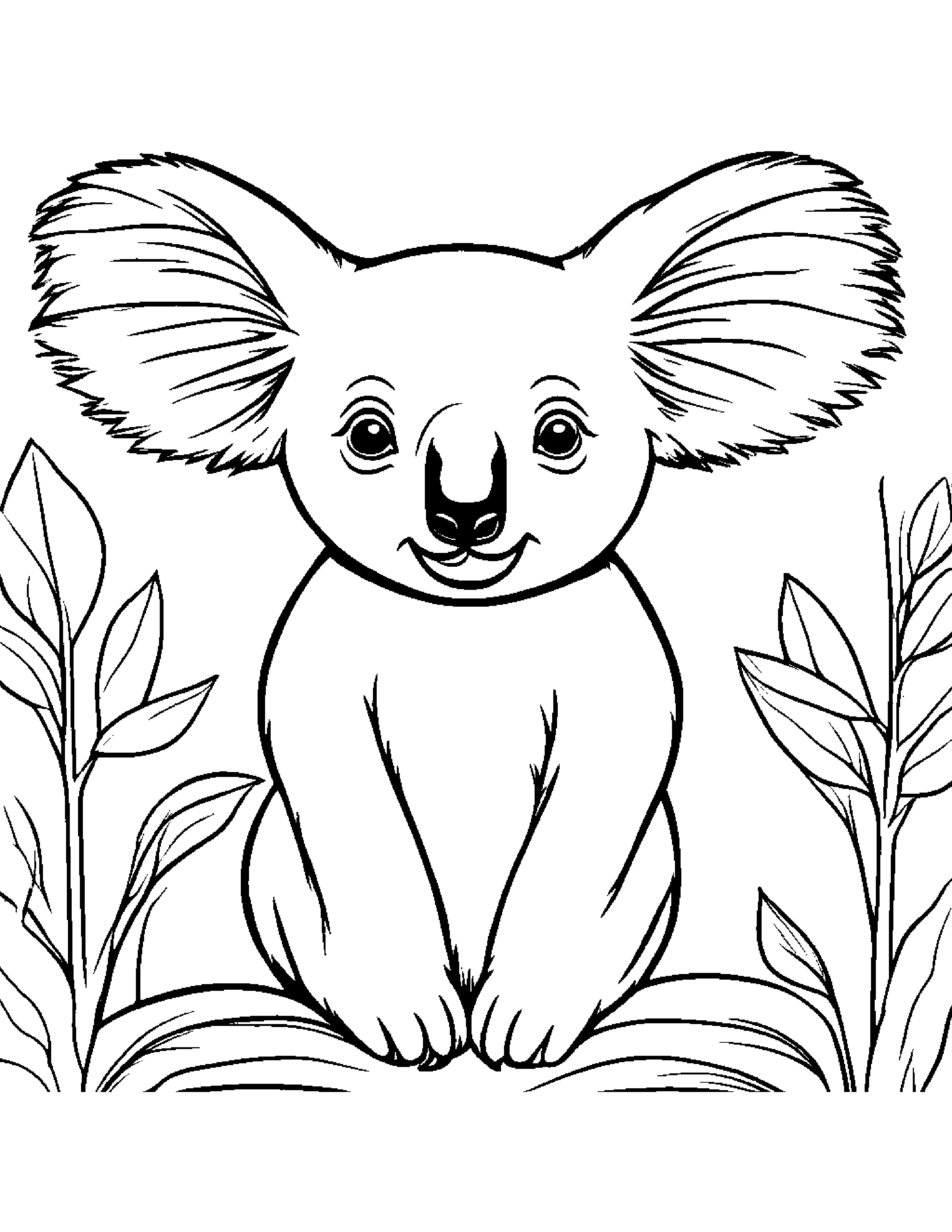 Gentle Koala Coloring Page (Free Printable PDF)