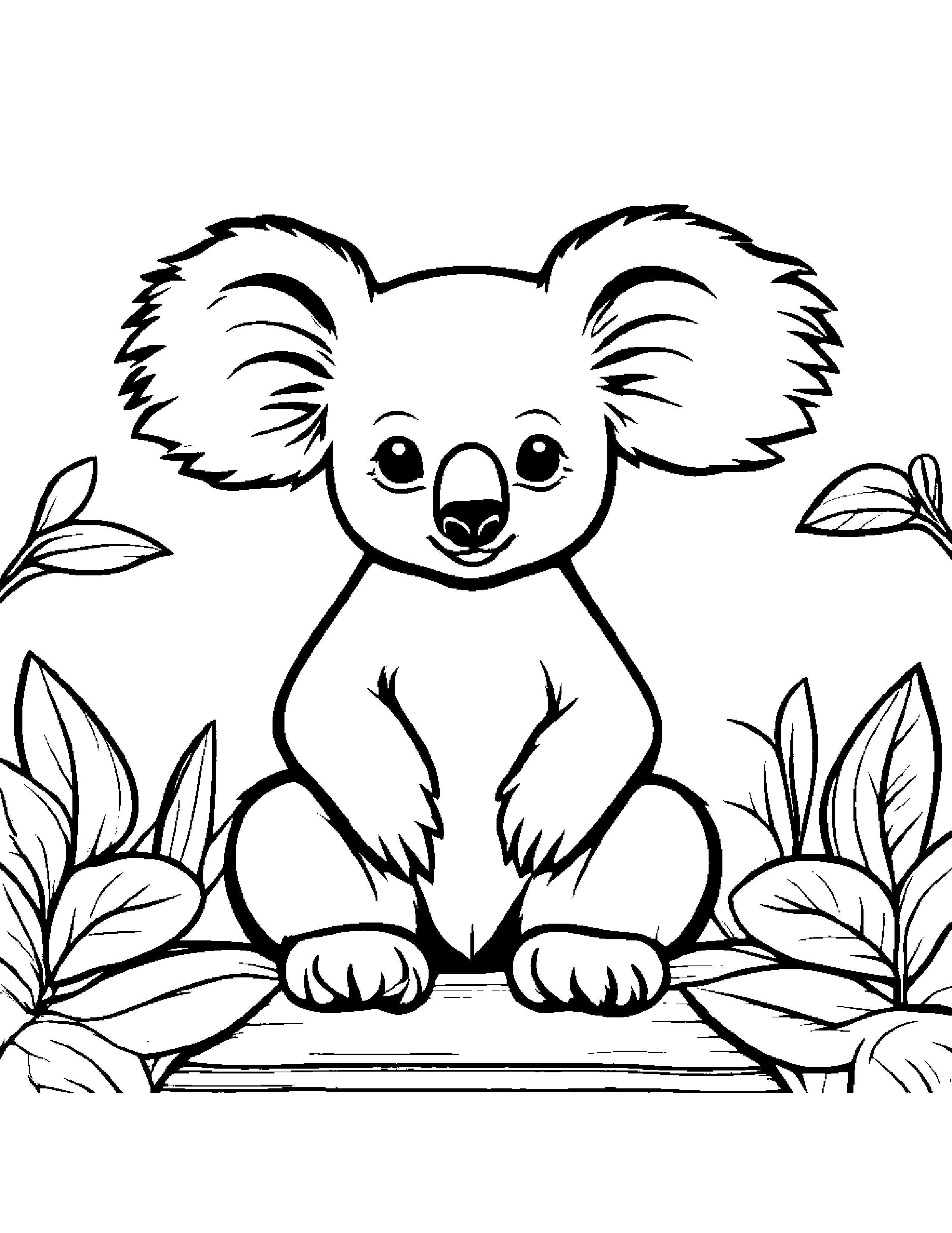 Little Koala #2 Coloring Page (Free Printable PDF)