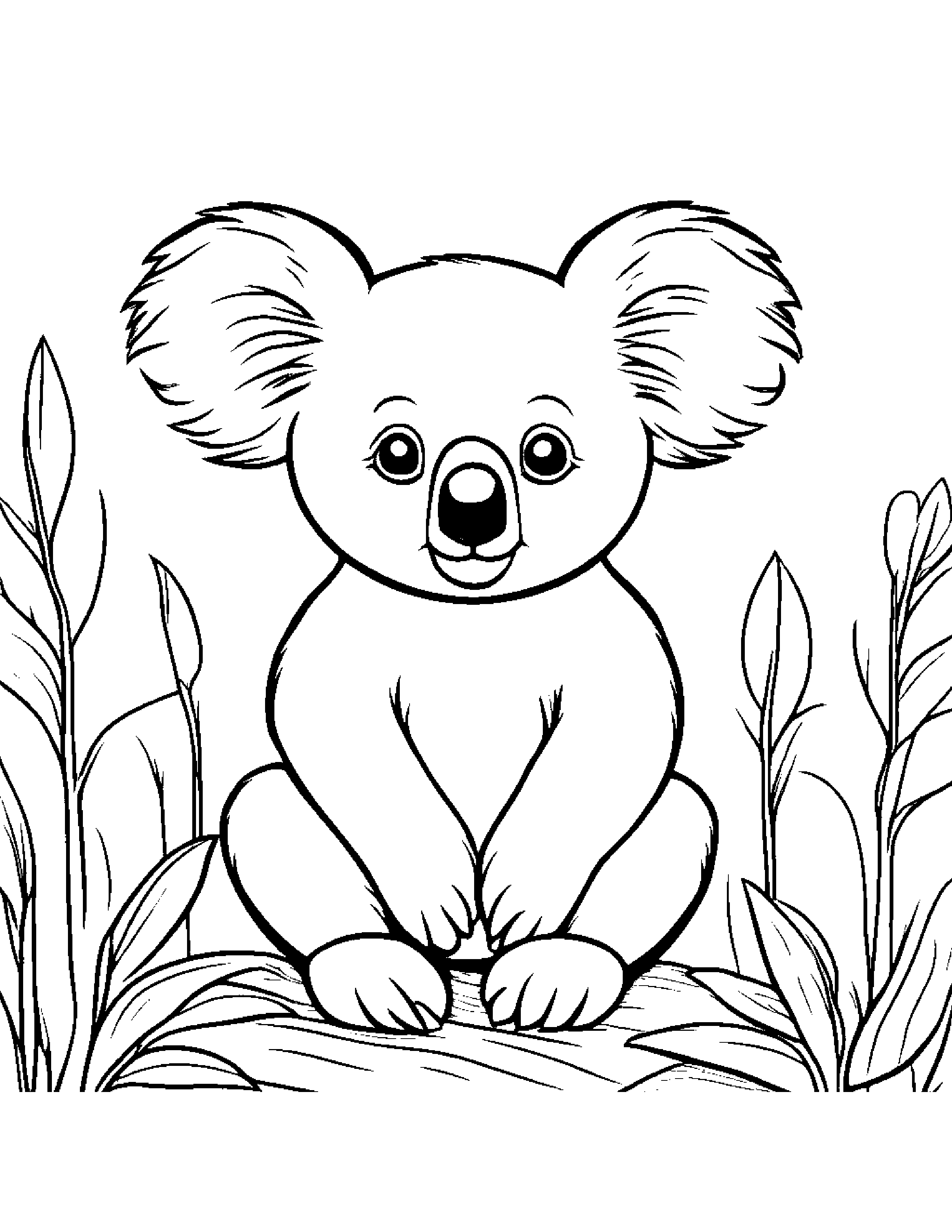Little Koala Coloring Page (Free Printable PDF)