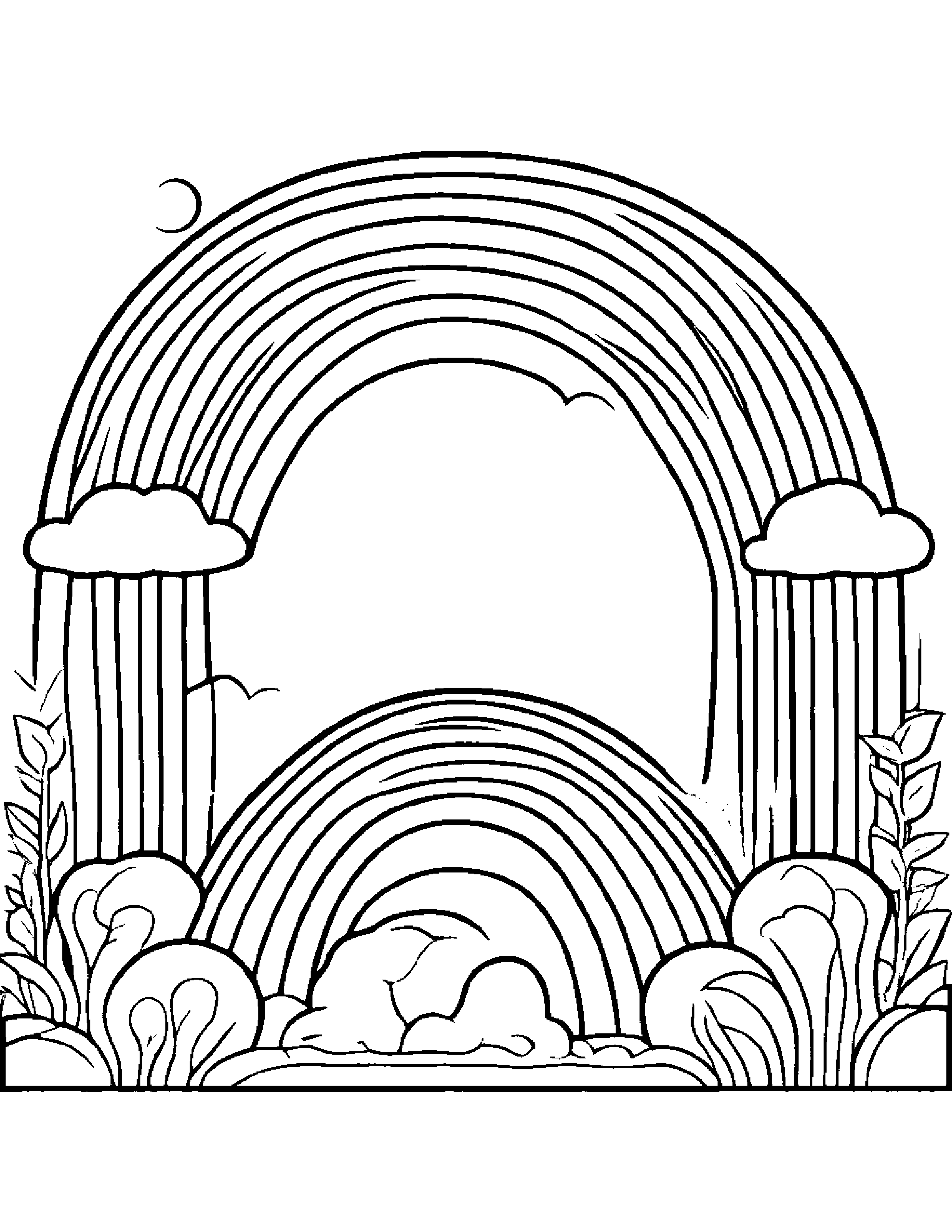 Happy Rainbow #2 Coloring Page (Free Printable PDF)