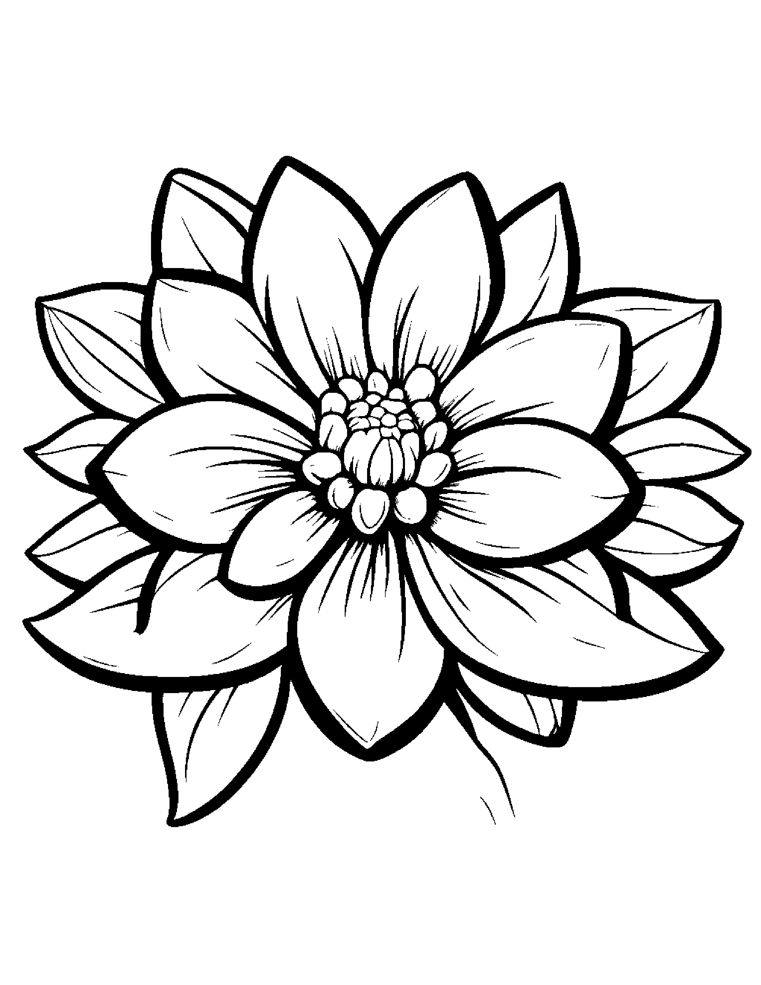 Tiny Flower With A Bow #2 Coloring Page (Free Printable PDF)