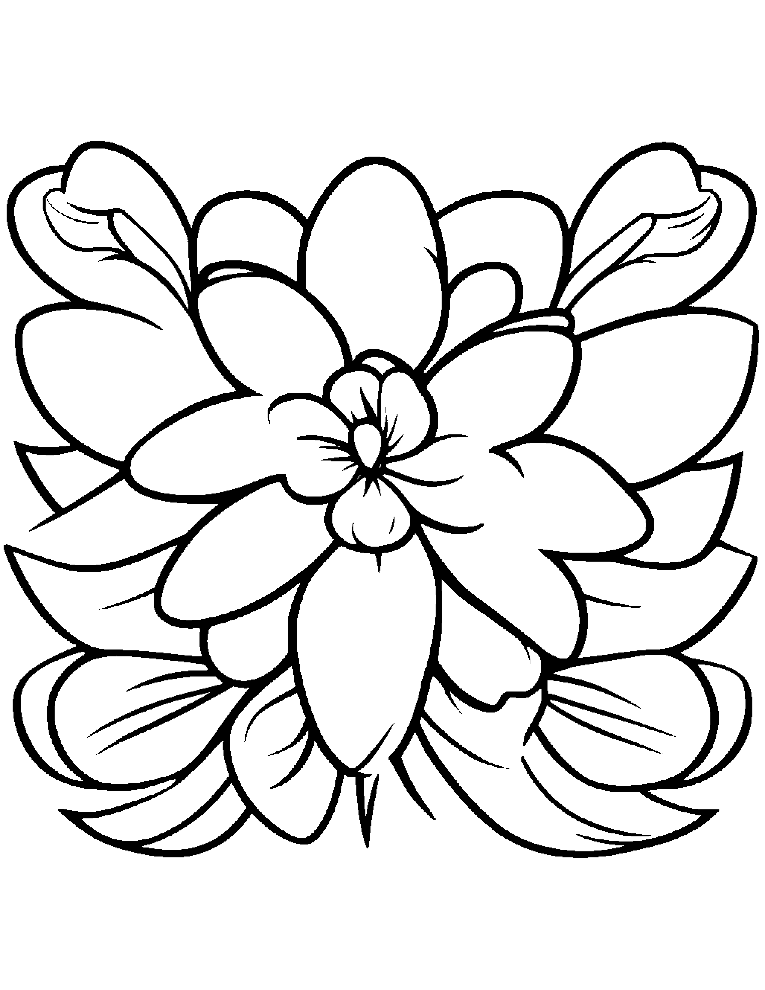 Tiny Flower With A Bow Coloring Page (Free Printable PDF)