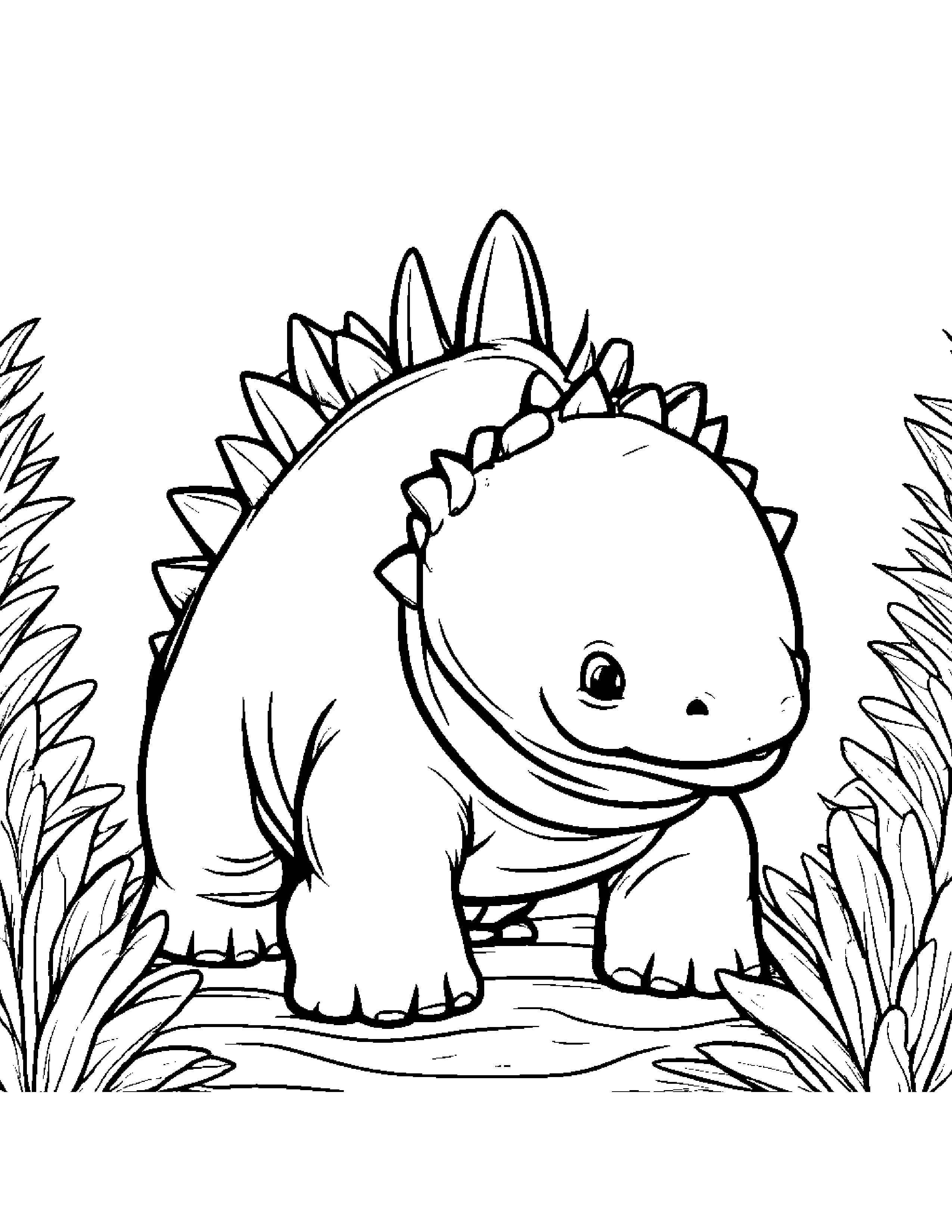 Baby Baby Stegosaurus Coloring Page (Free Printable PDF)