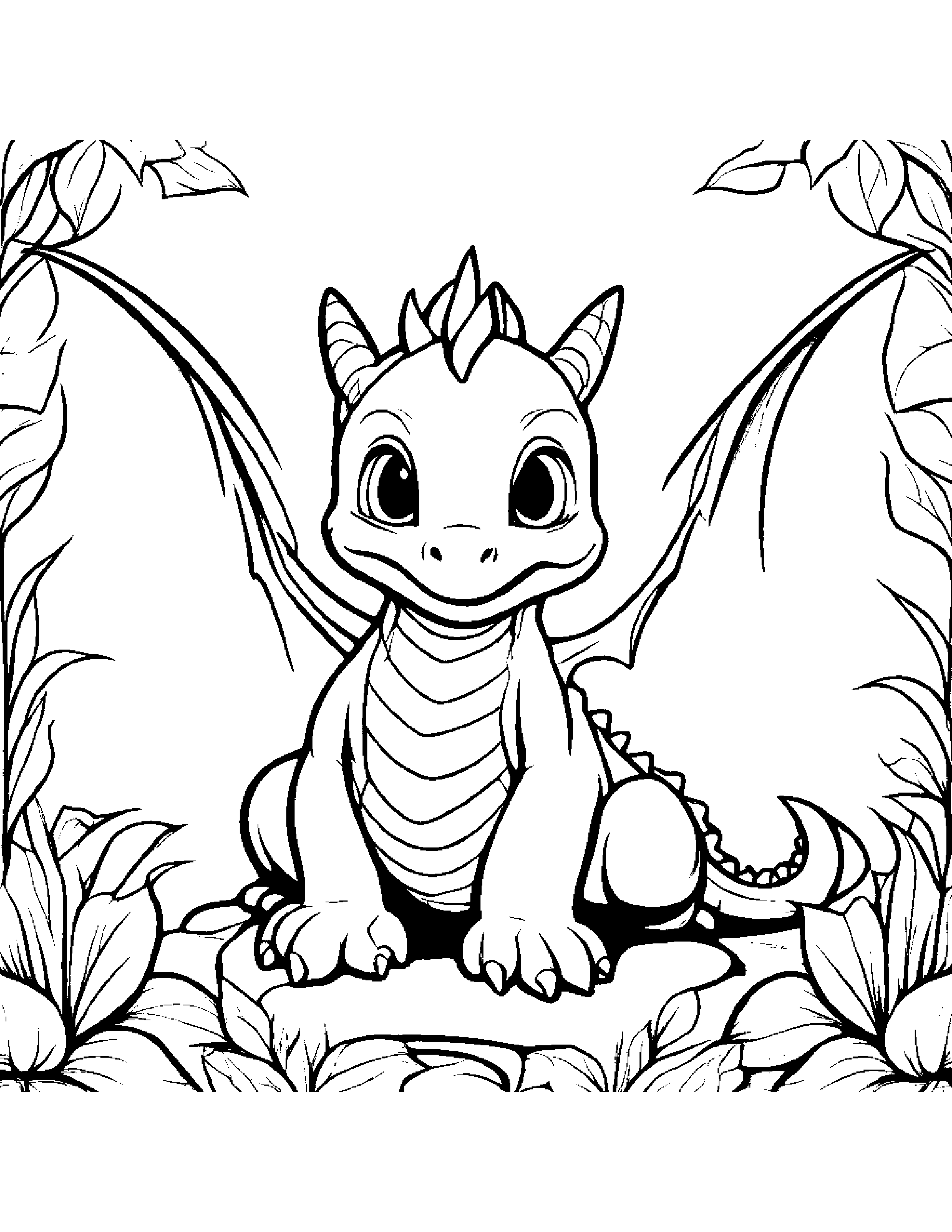 Little Baby Dragon #2 Coloring Page (Free Printable PDF)