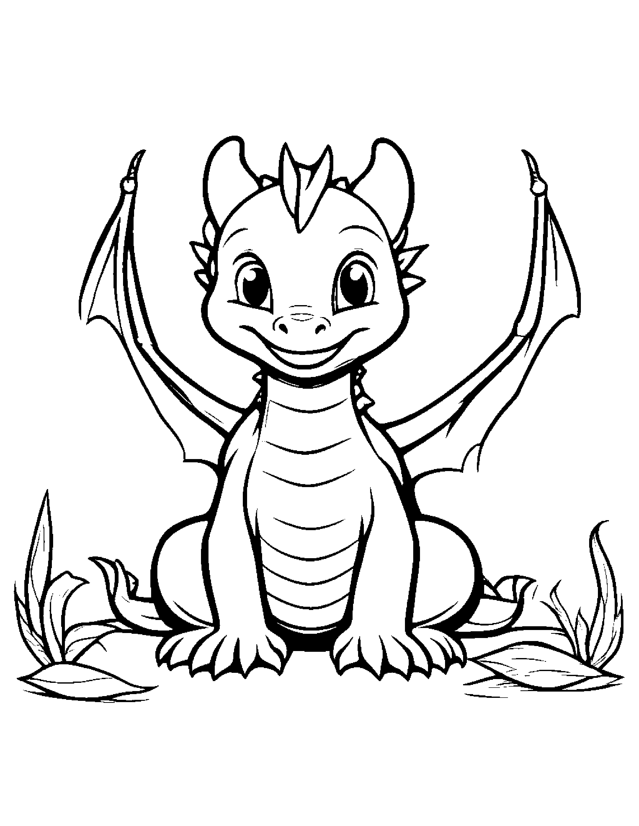 Little Baby Dragon #4 Coloring Page (Free Printable PDF)