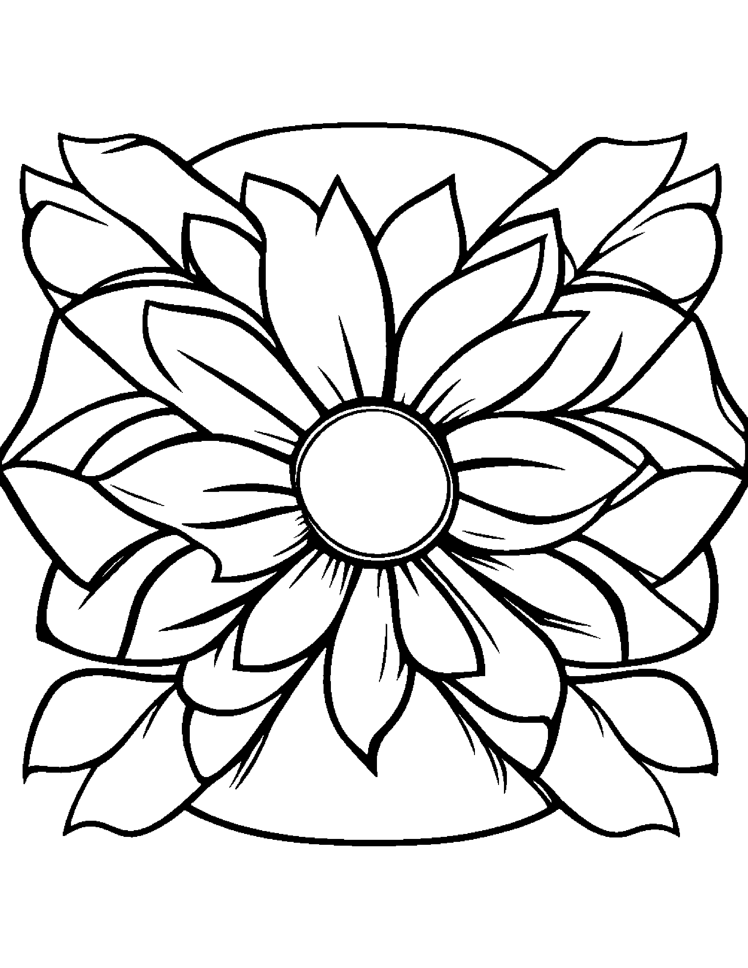 Gentle Sun With A Bow #2 Coloring Page (Free Printable PDF)