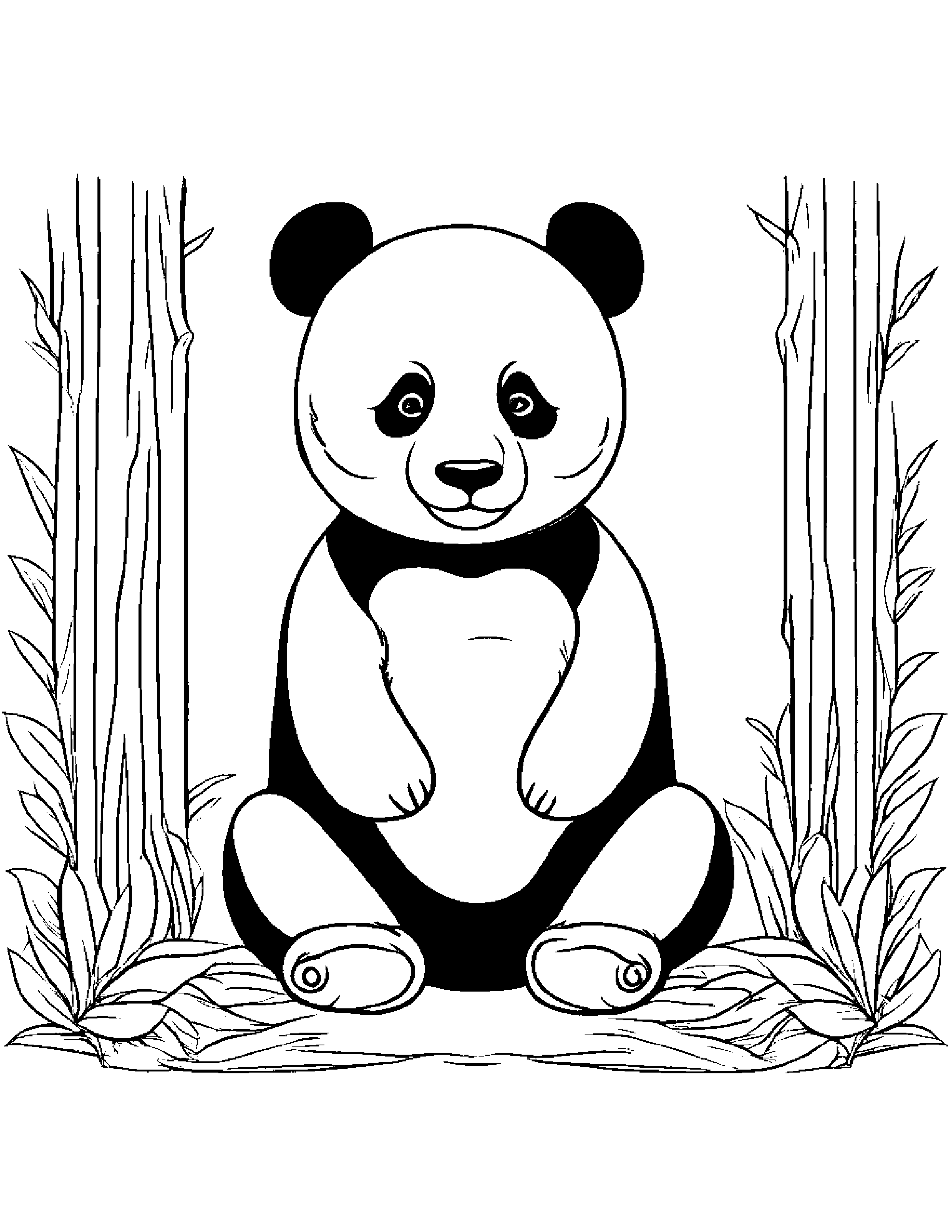 Panda #2 Coloring Page (Free Printable PDF)
