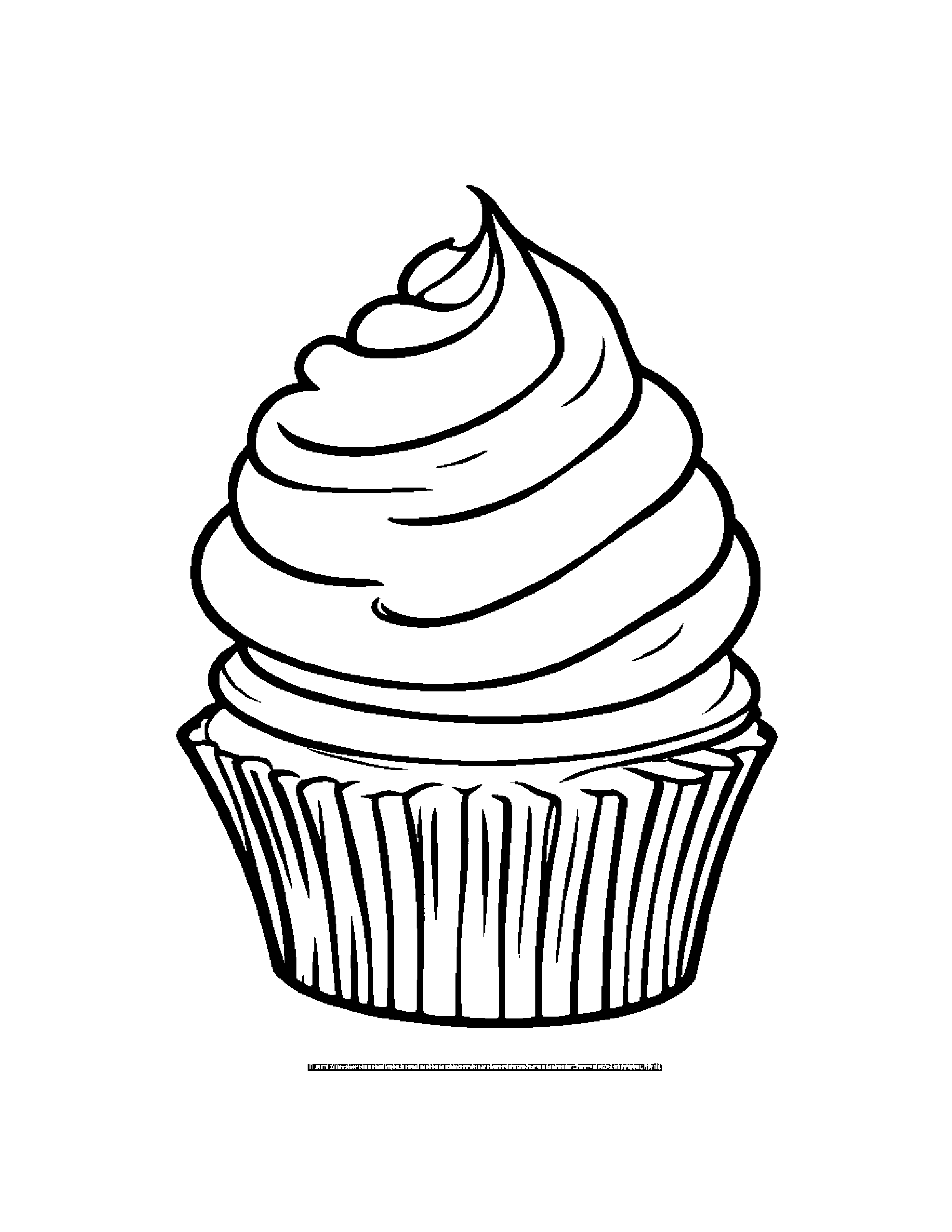 Tiny Cupcake #2 Coloring Page (Free Printable PDF)