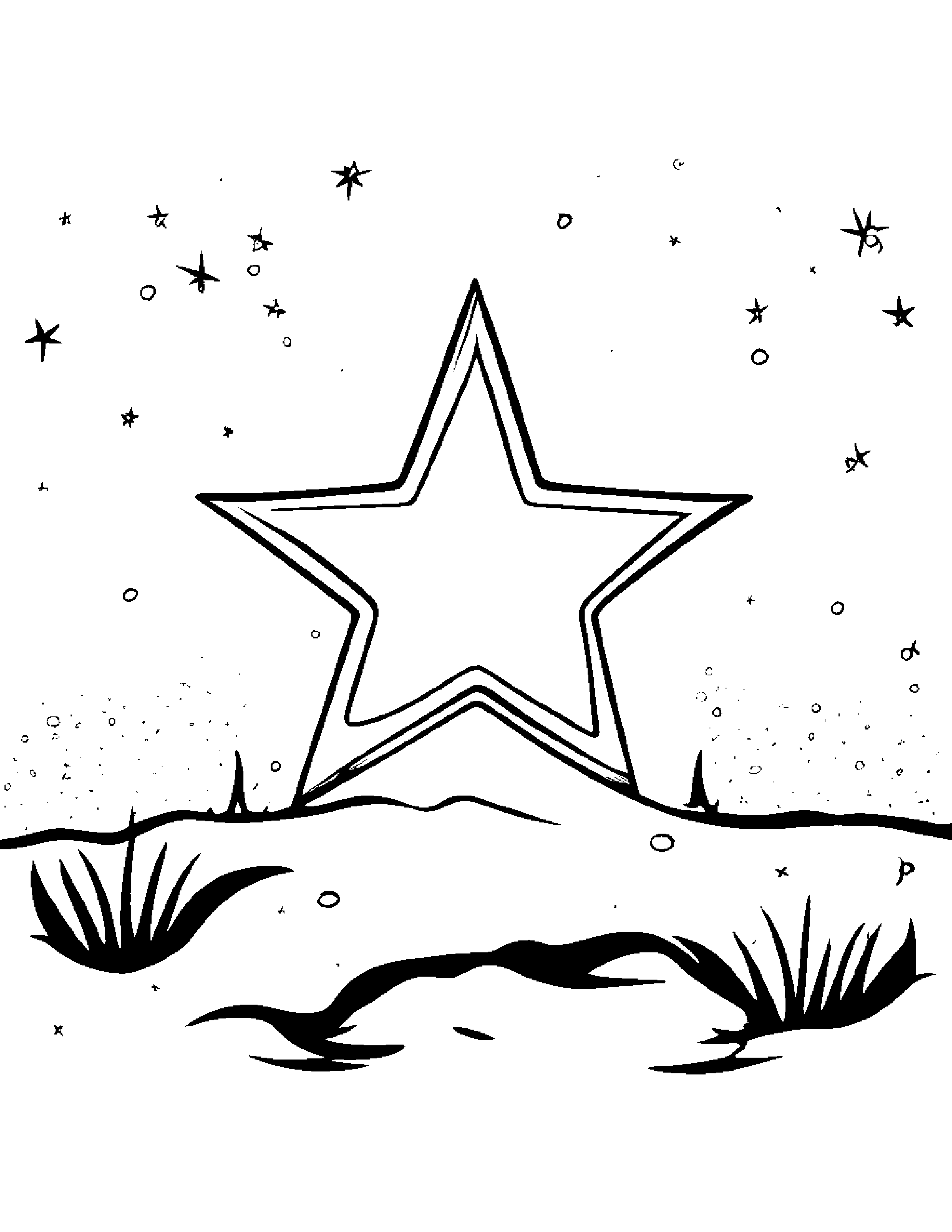 Bubbly Star Wand Beside A Sandbox #5 Coloring Page (Free Printable PDF)