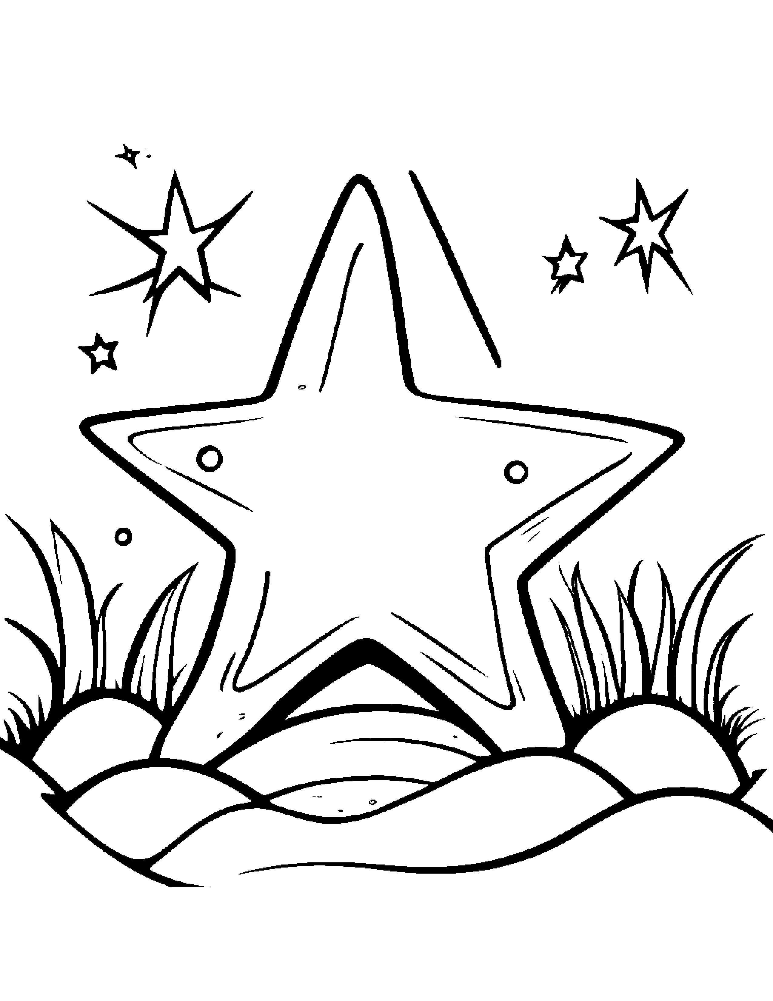 Bubbly Star Wand Beside A Sandbox Coloring Page (Free Printable PDF)