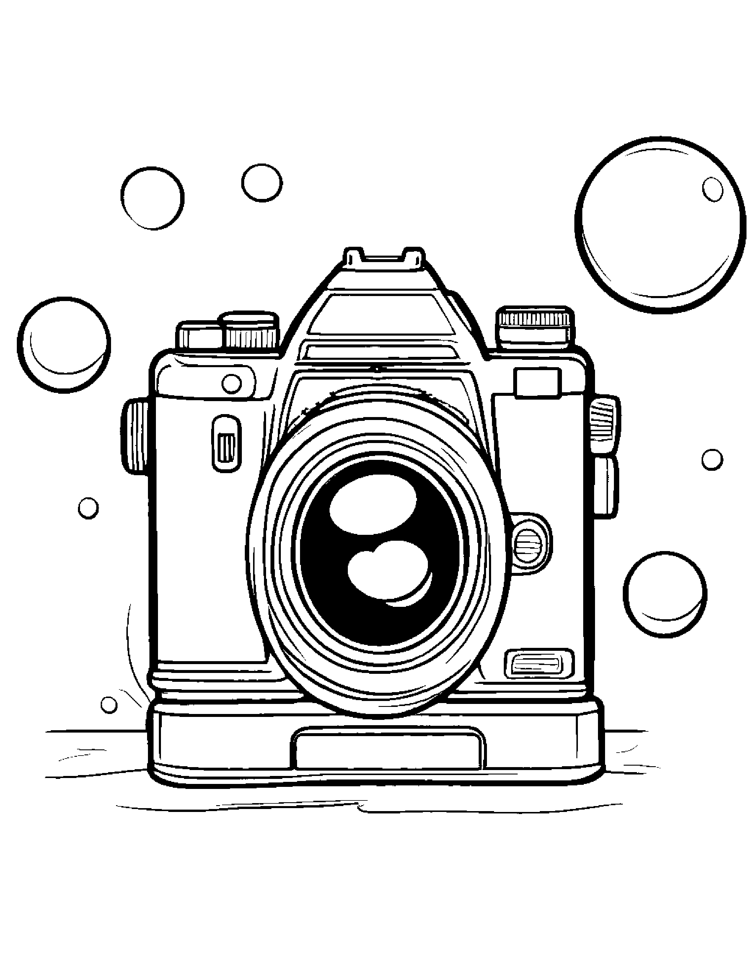 Camera Toy Blowing Bubbles #2 Coloring Page (Free Printable PDF)